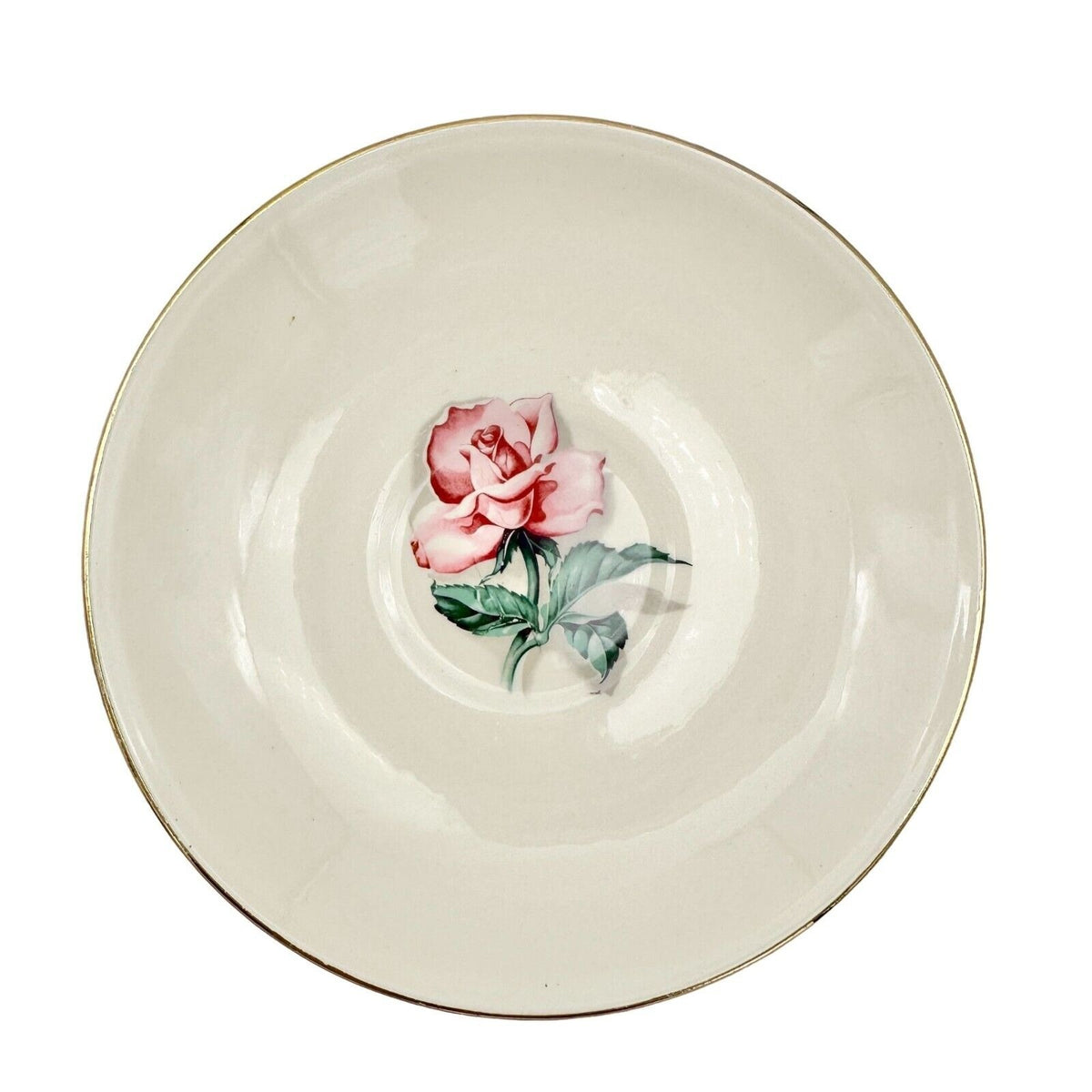 Homer Laughlin Set of 8 Saucers Nautilus Rhythm Rose 2 Eggshell 1950s China 6"