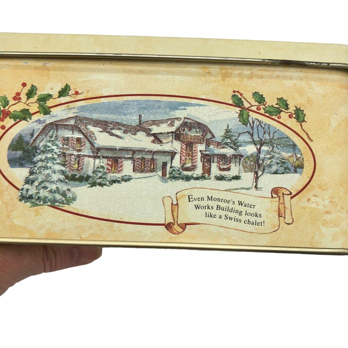 Swiss Colony Christmas Monroe Wisconsin Empty Tin Container Christmas