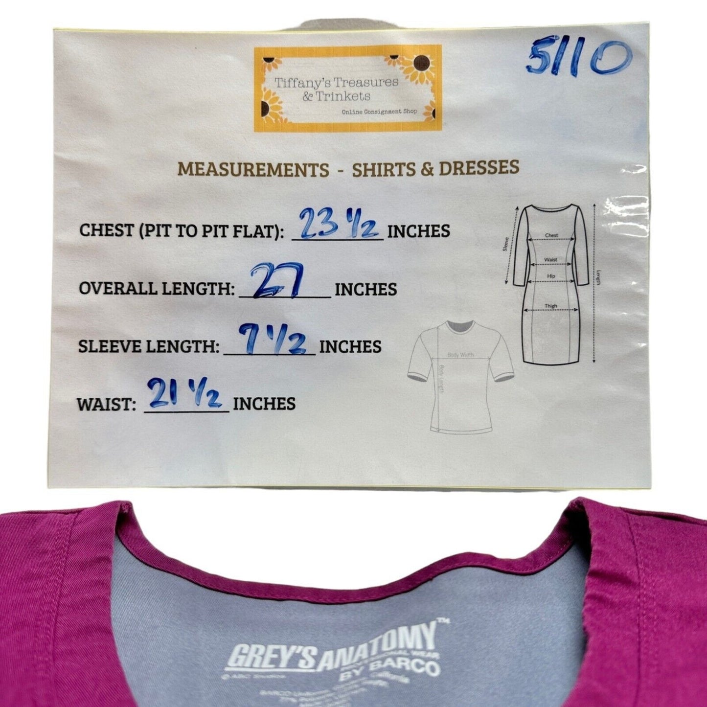 Grey's Anatomy by Barco Women's Scrub Tops XL Burgundy Style 41460 Medical