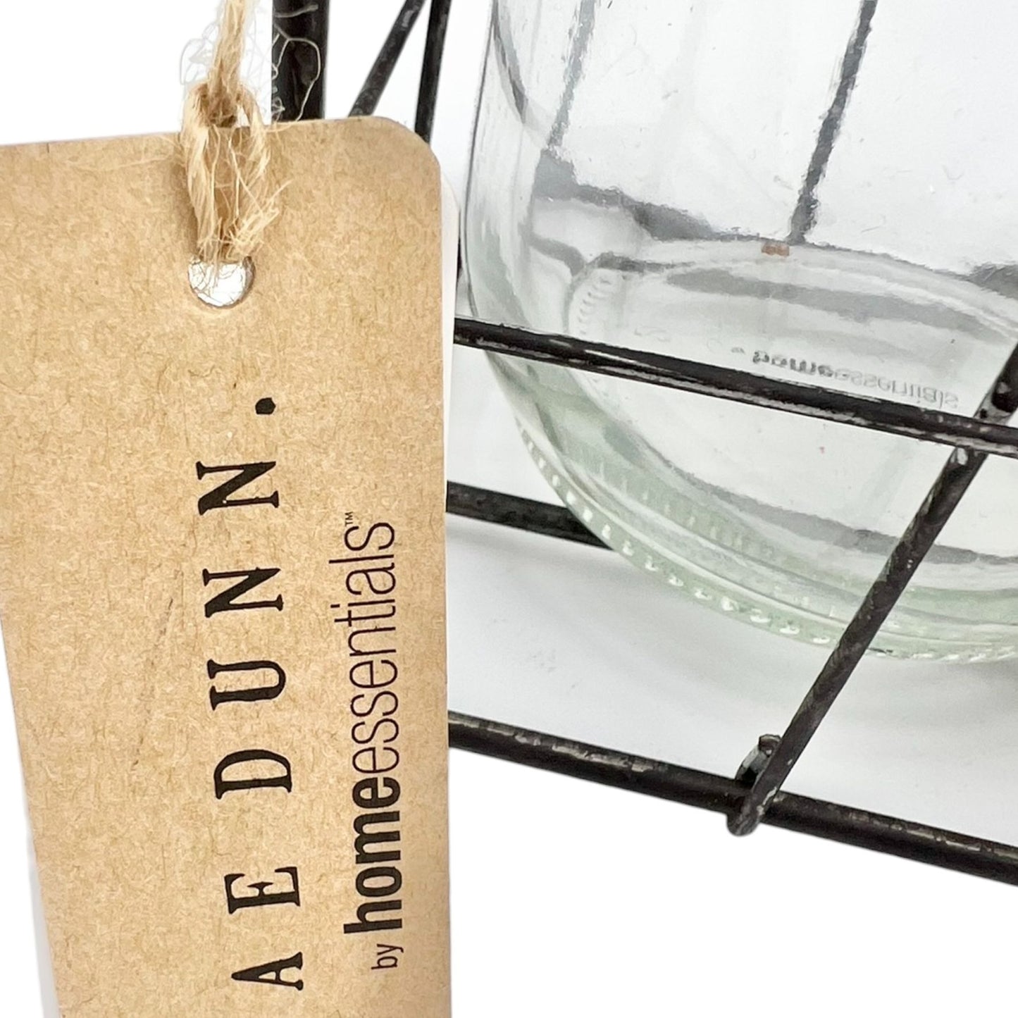 Rae Dunn Home Essentials 3 Glass Jars in Wire Basket Set CHERISH LOVE BLESSED