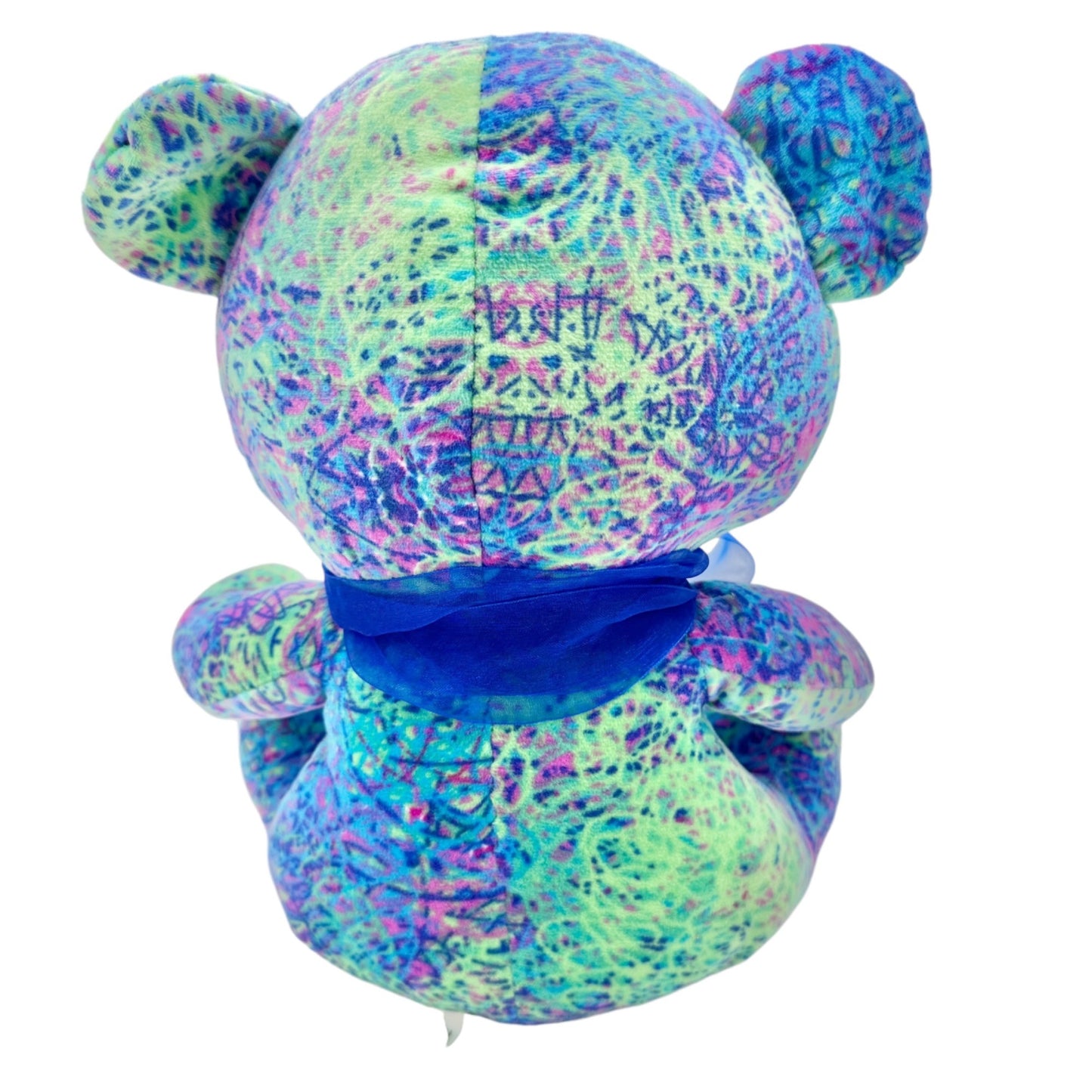 Fiesta Sitting Scribble Plush Bear Toy Blue Yellow Green Age 3+ 11x10x7