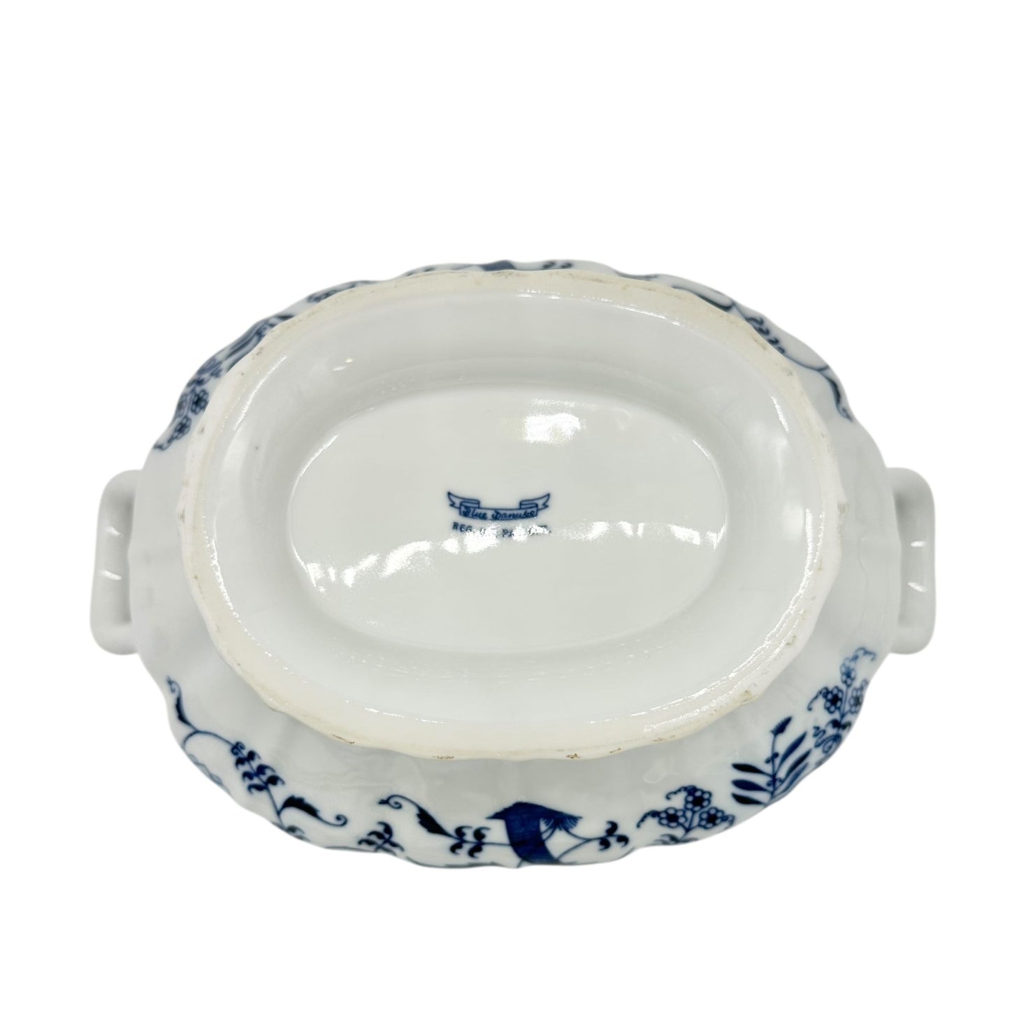 Blue Danube Soup Tureen With Lid 12 X 8 Floral Blue and White Porcelain Vintage