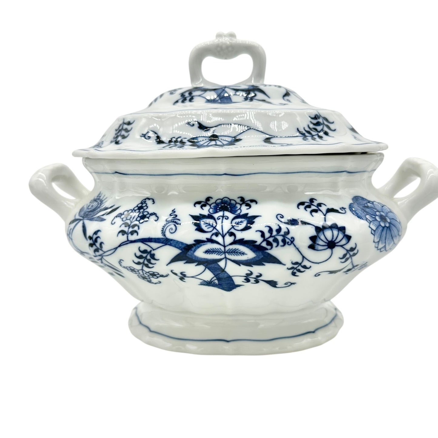 Blue Danube Soup Tureen With Lid 12 X 8 Floral Blue and White Porcelain Vintage