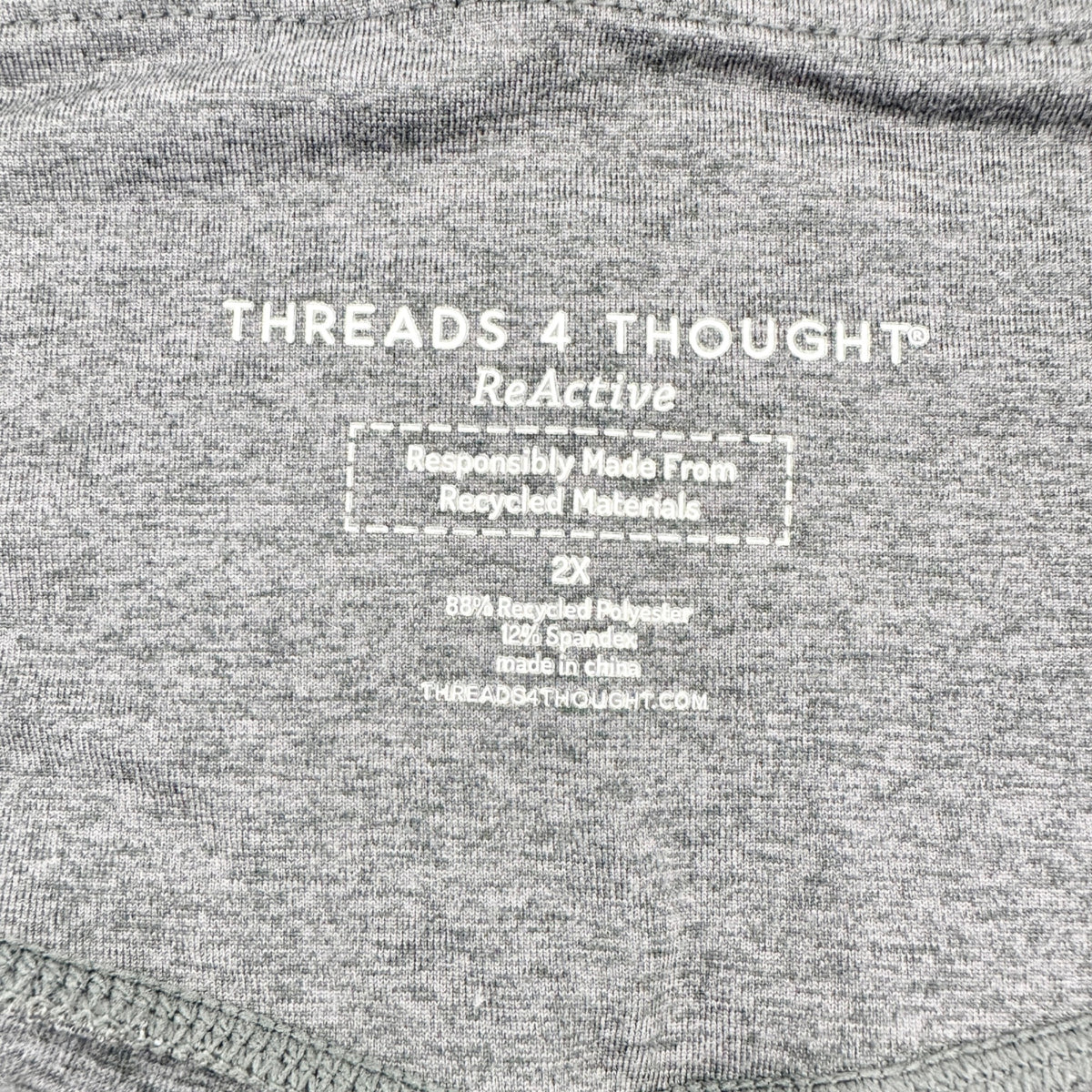 Threads 4 Thought ReActive 2X Leggings Gray Recycled Materials