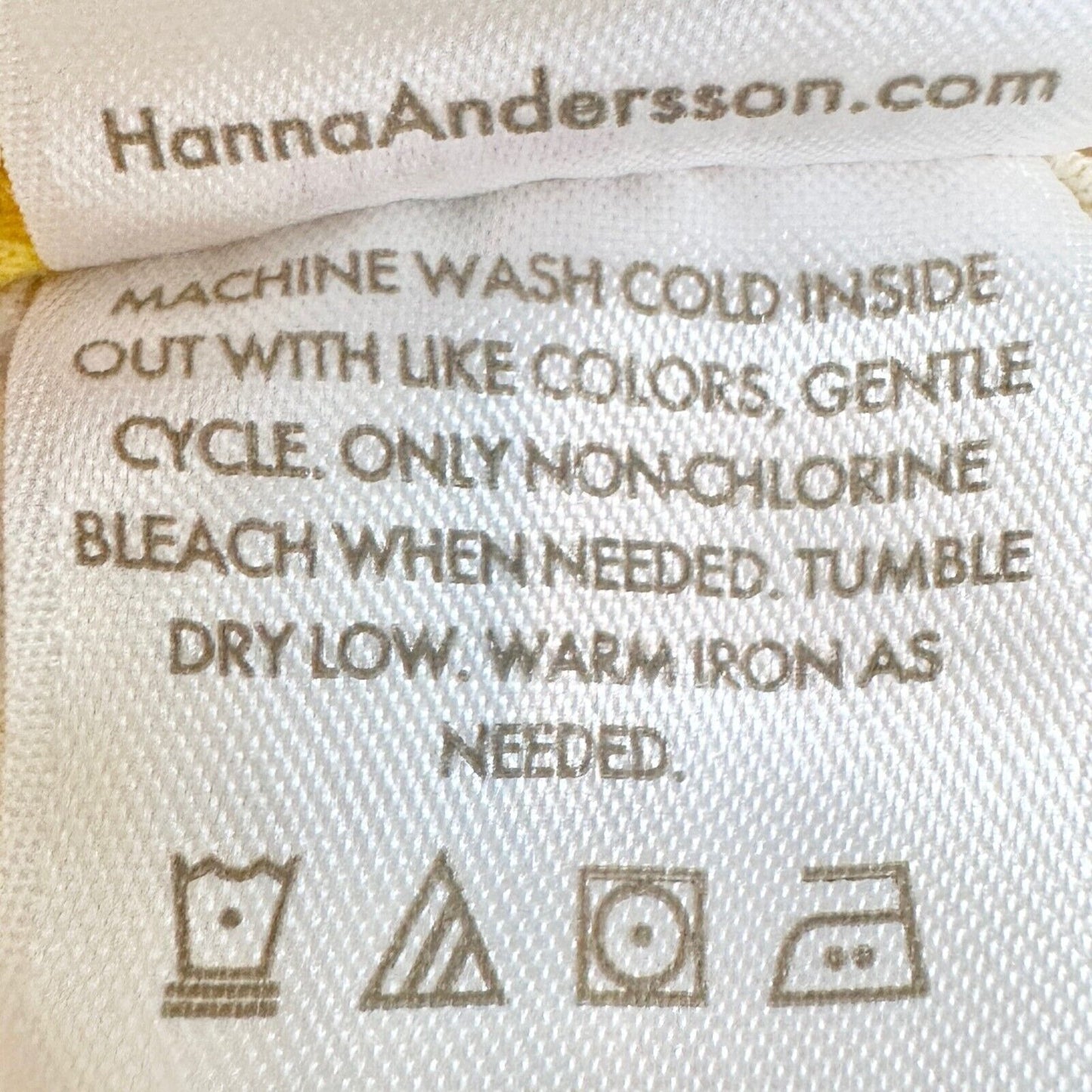 Hanna Andersson Girls Size 5 Sun Dress Yellow White Flowers Crossover Straps