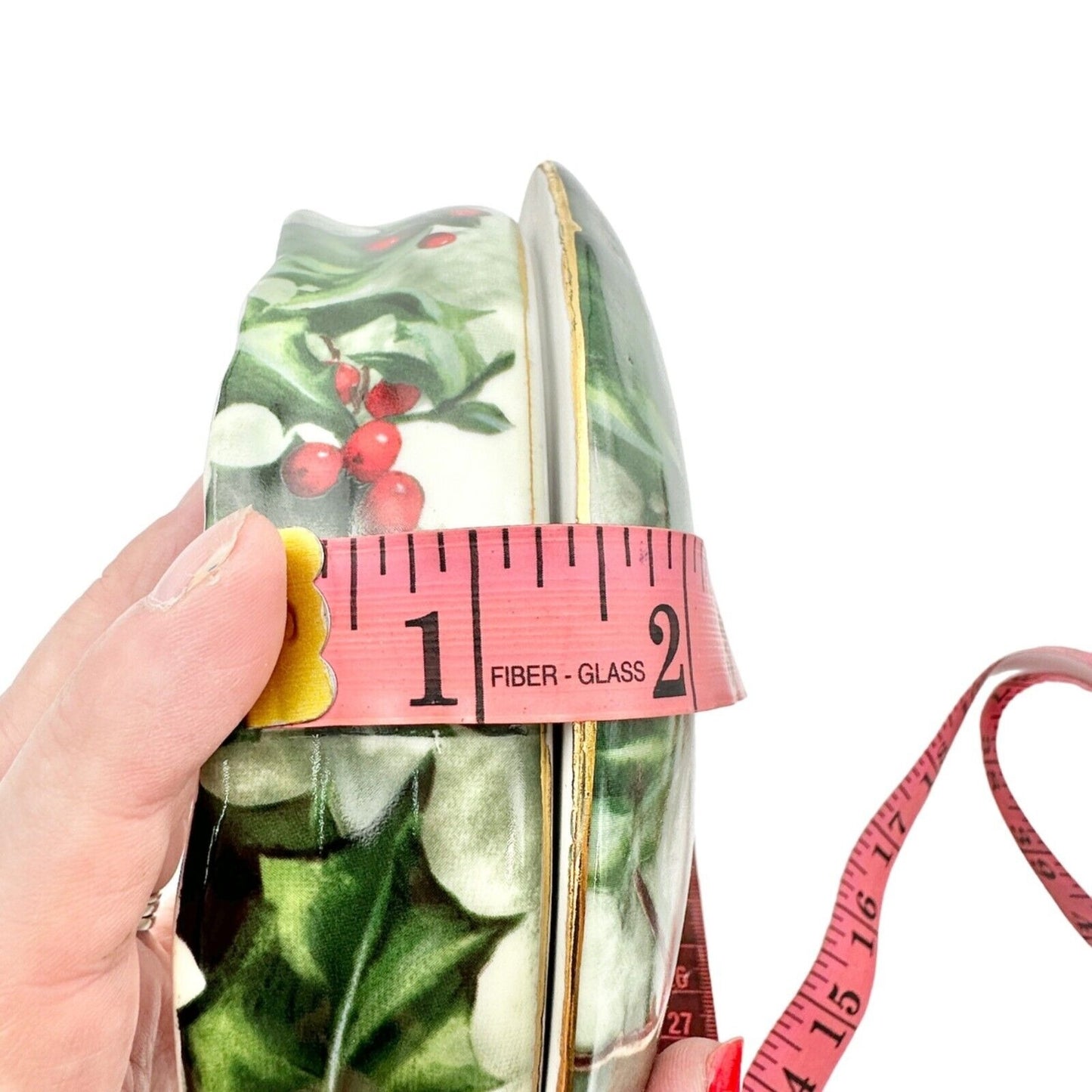 Hautman Bros Collection Christmas Cardinal in Holly China Dish with Lid