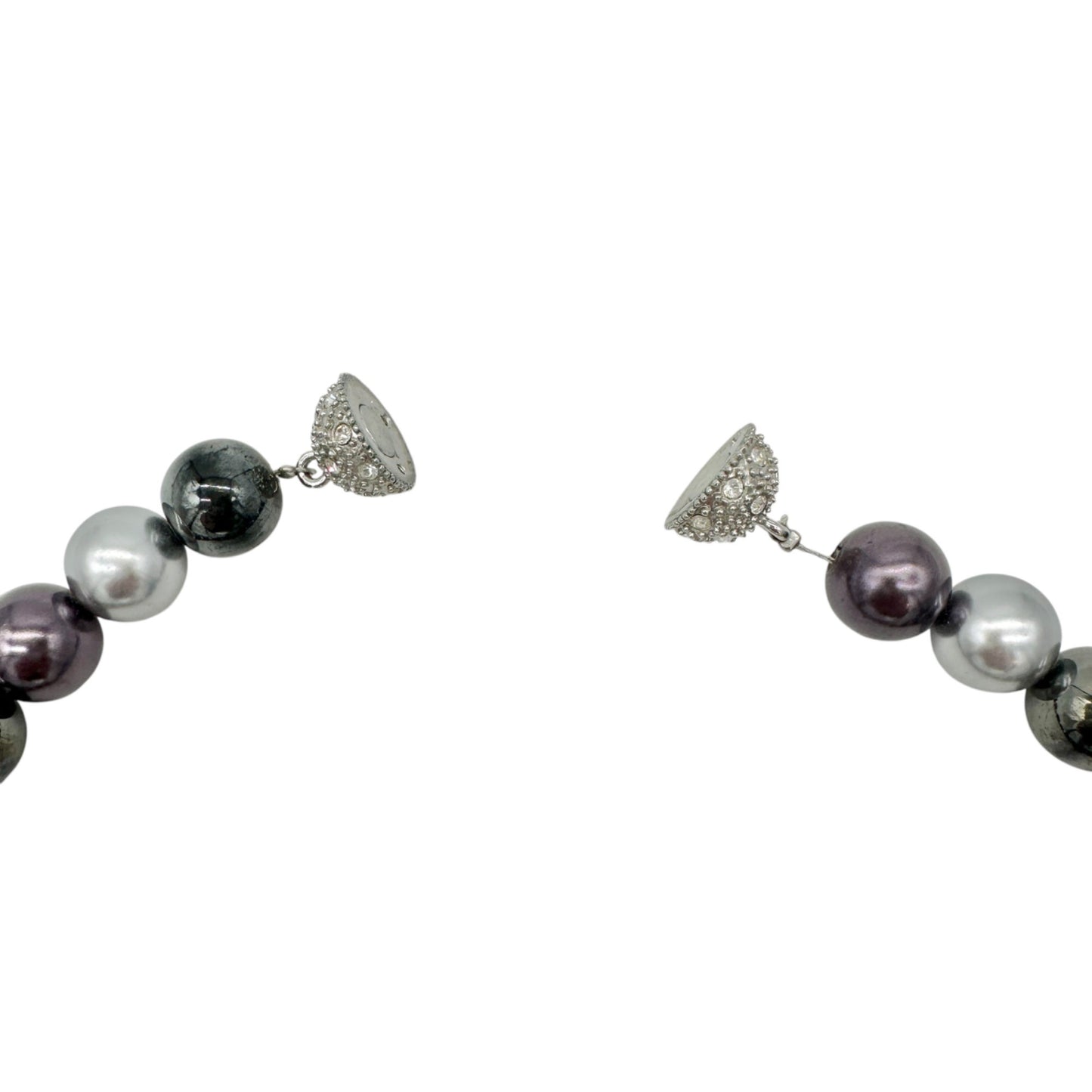 Premier Designs Multicolor Faux Pearl Necklace 14 inch Rhinestone Magnetic Clasp