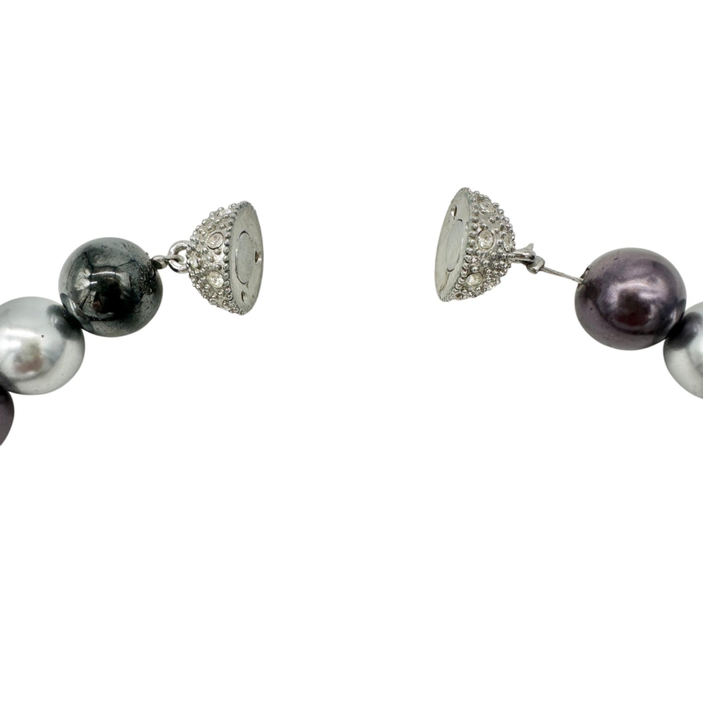 Premier Designs Multicolor Faux Pearl Necklace 14 inch Rhinestone Magnetic Clasp