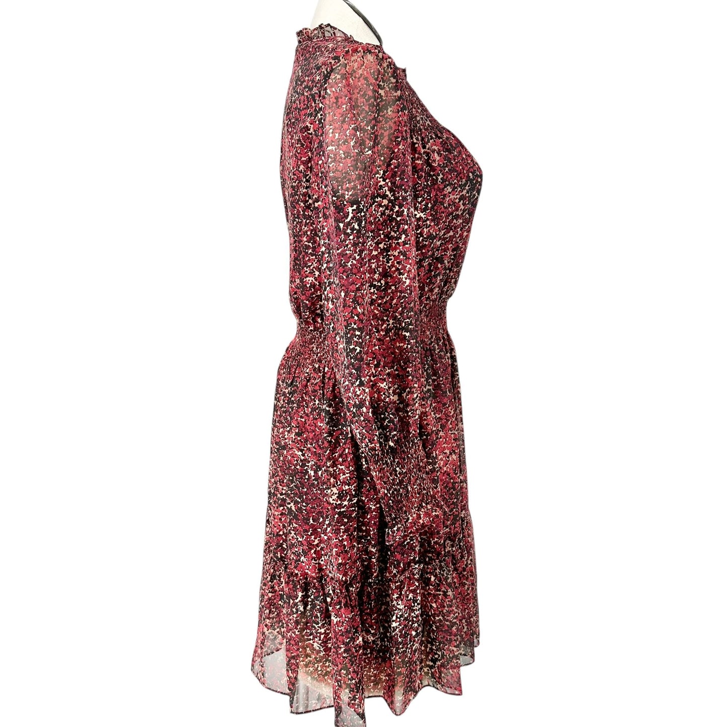 Just Taylor Womens Size 16 Dress Floral Burgundy Long Sleeve Lined Modest