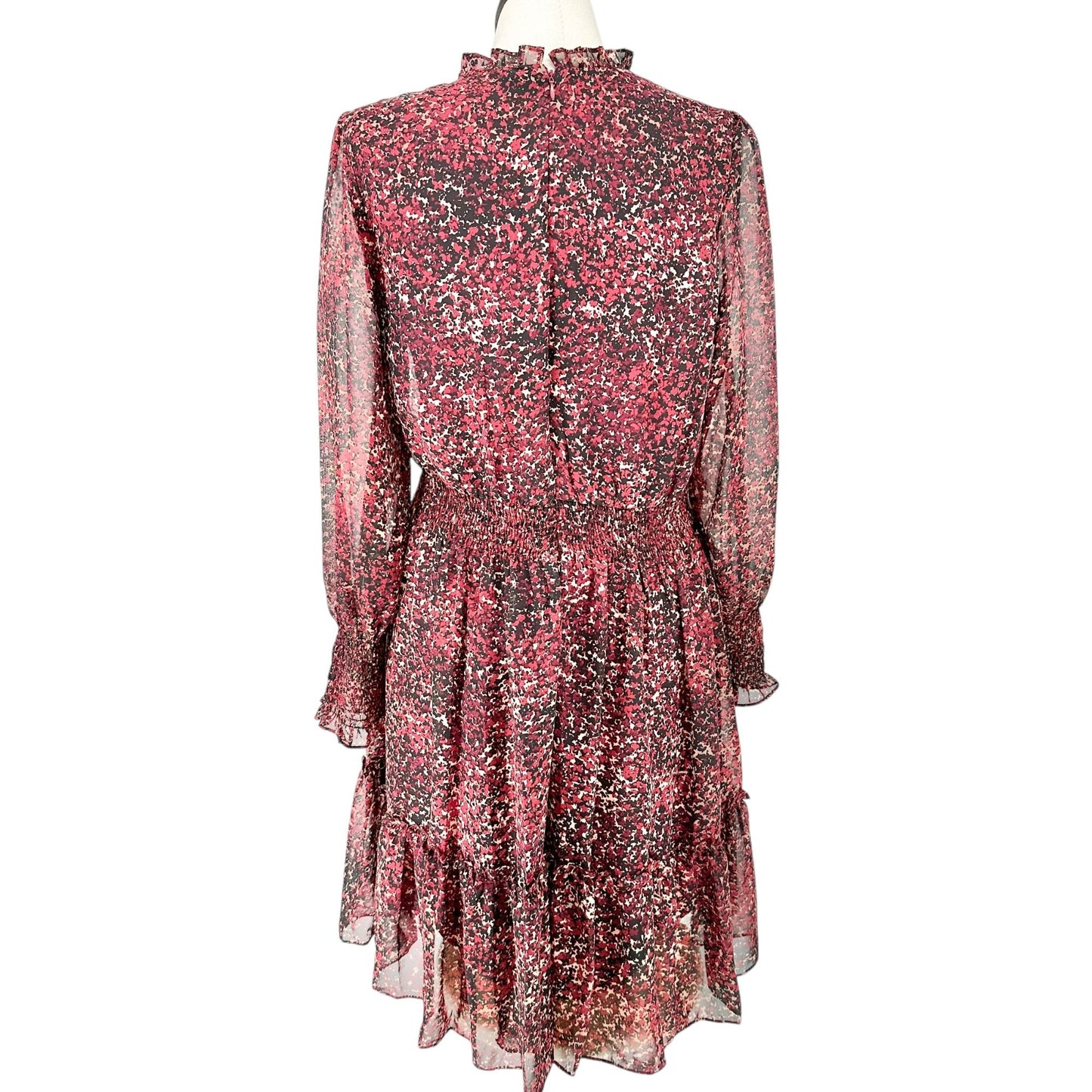 Just Taylor Womens Size 16 Dress Floral Burgundy Long Sleeve Lined Modest