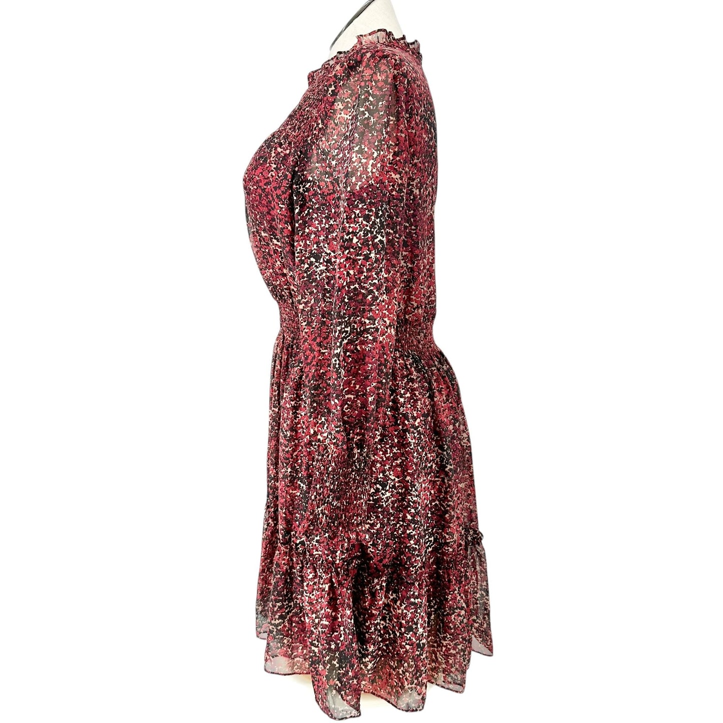 Just Taylor Womens Size 16 Dress Floral Burgundy Long Sleeve Lined Modest