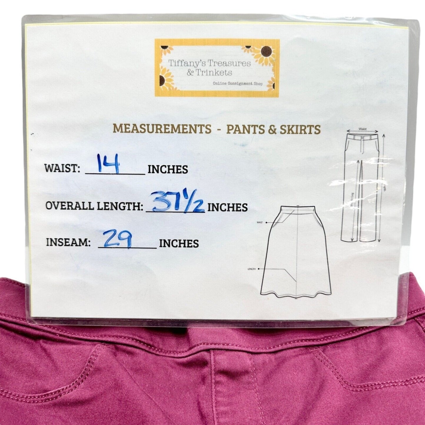 So Jegging Junior's 16 Maroon Pull On Adjustable Waist EUC