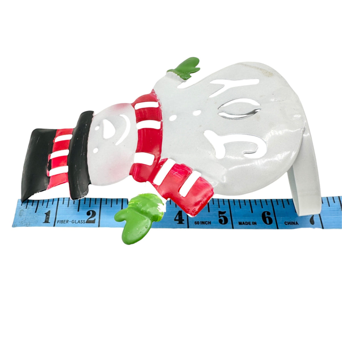 Snowman Joy Metal Tealight Candle Holder 7" Tall