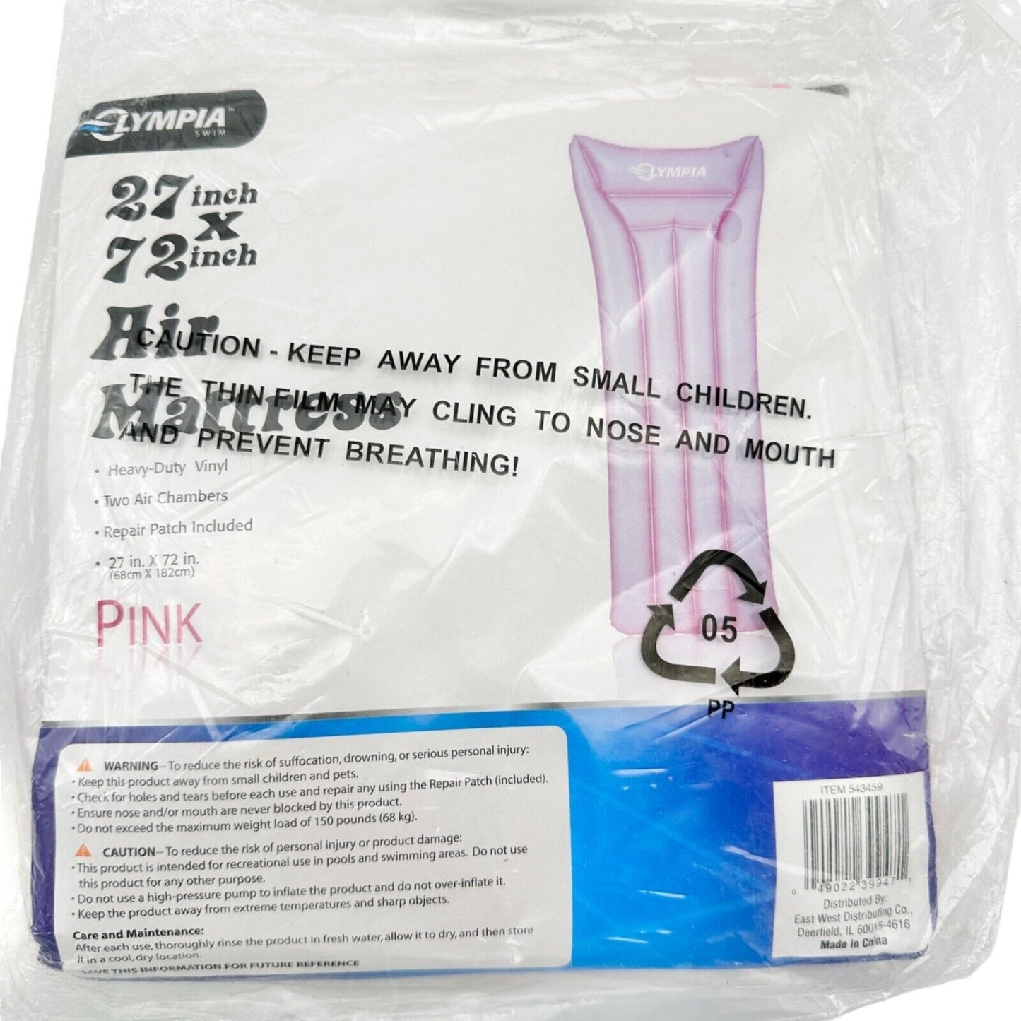 Set of 2 Inflatable Air Mattress for Pools both Pink NIP Unopened 72x27