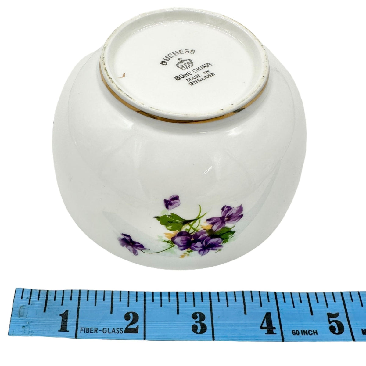 Duchess Bone China Tea Set 2 Teacups 5 Square and 4 Round Saucers 1 Bowl Purple