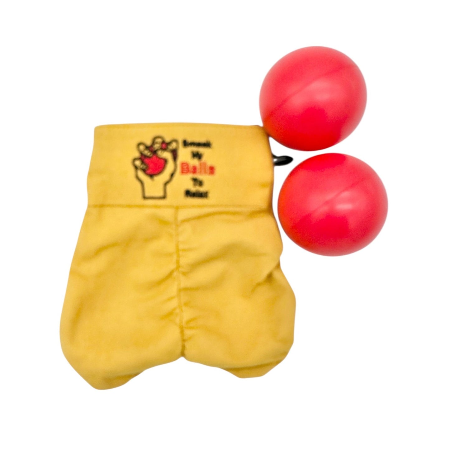 Smack My Balls Stress Relief Novelty Toy Set With Yellow Pouch and Red Balls