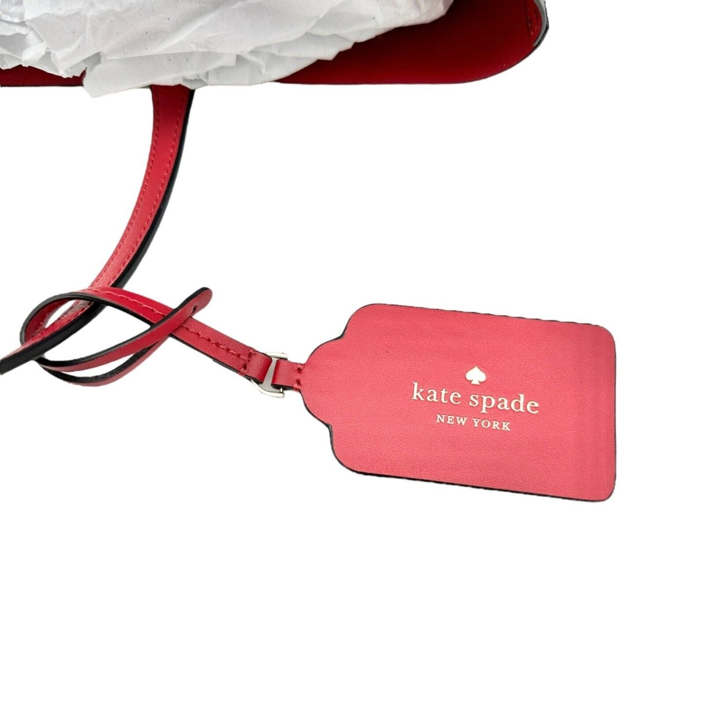 Kate Spade NY Tote Bag Black Pink Wrapping Party Design With Pouch Leather NEW