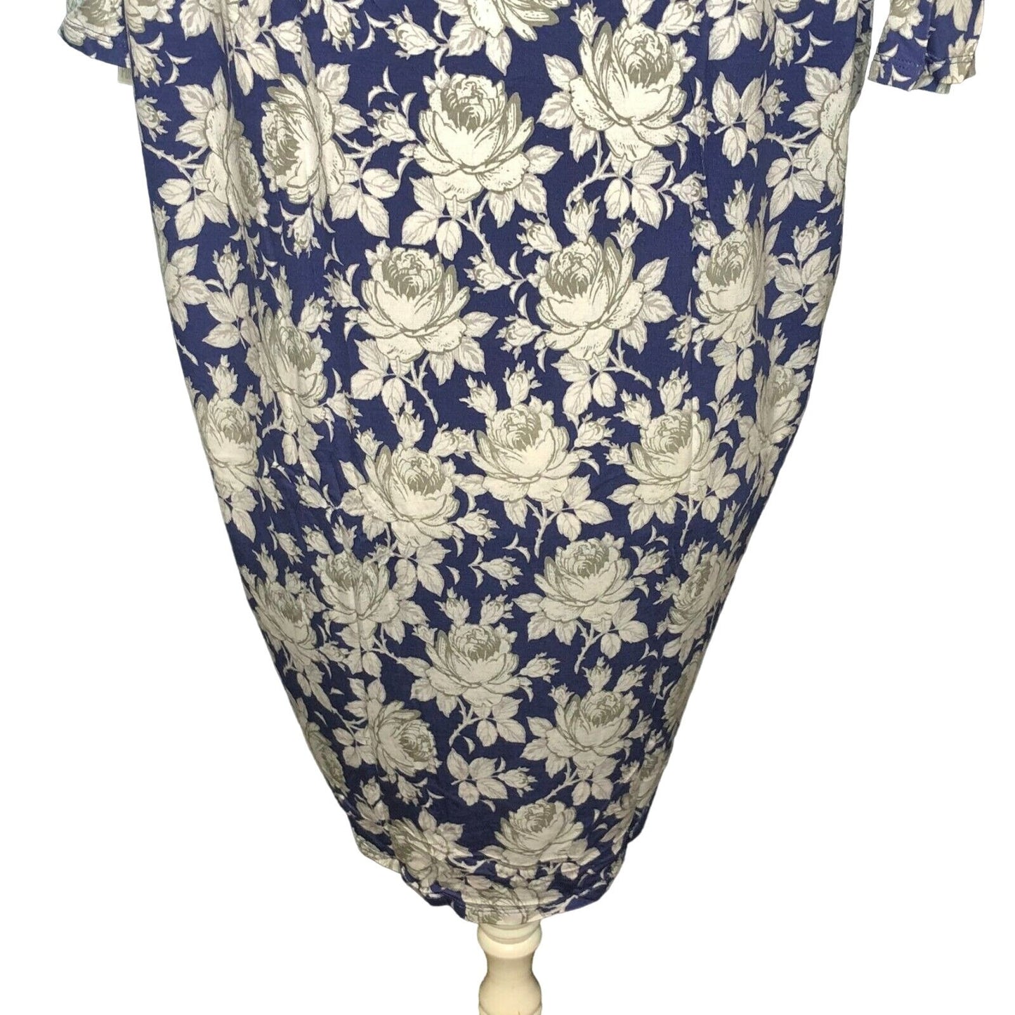 LuLaRoe RETIRED Irma Women's XS Blue with White Flowers mid-length sleeves NWT