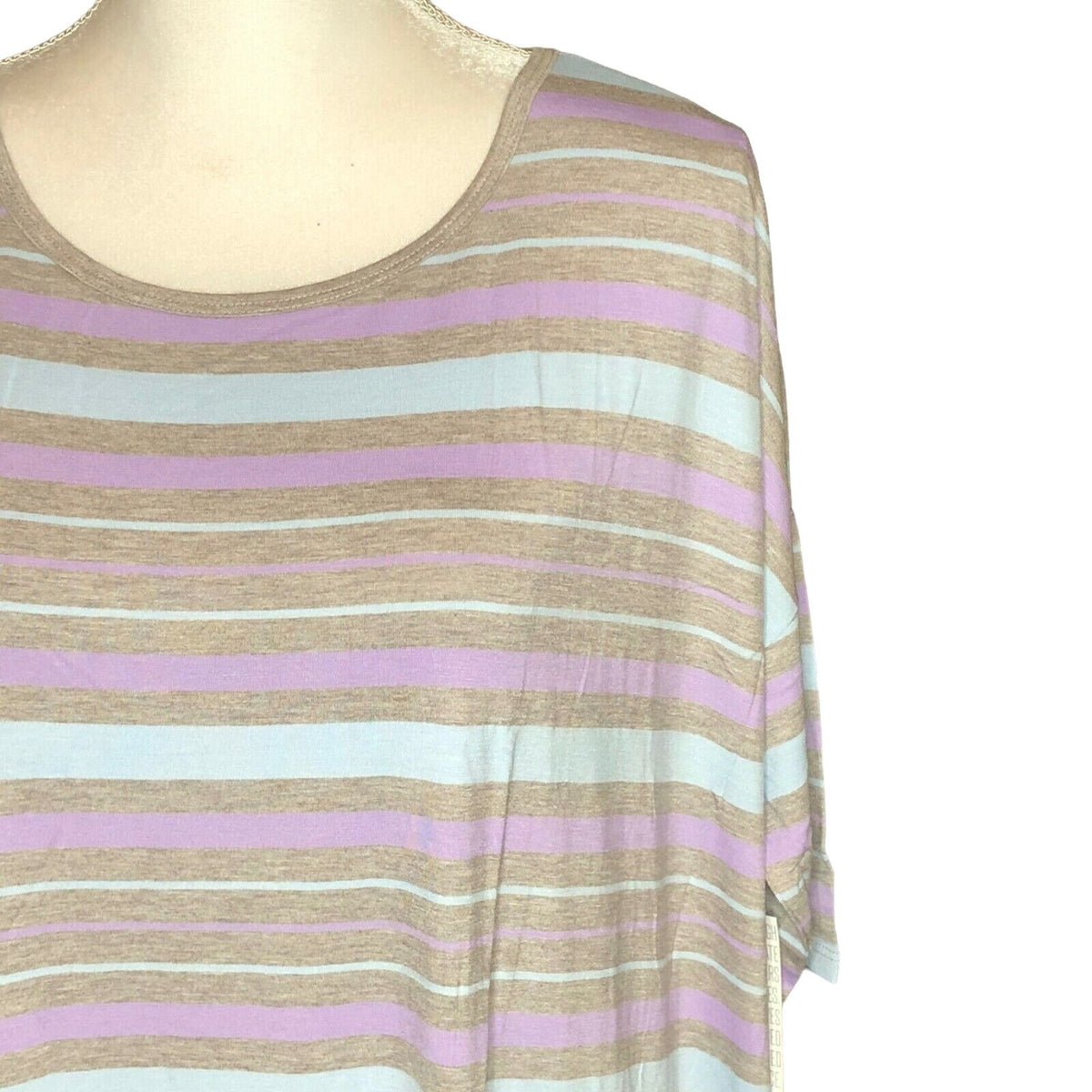 LuLaRoe RETIRED Irma Women's Size Large Striped Pastel mid-length sleeves NWT