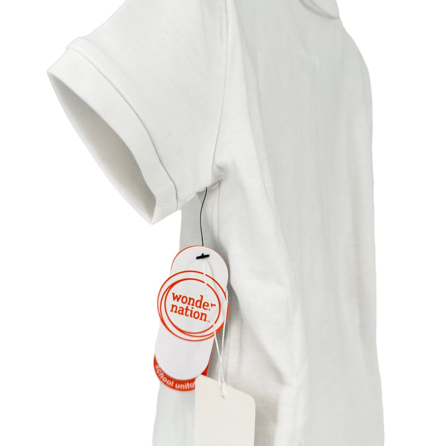 Wonder Nation Girls Uniform Short Sleeve Polo-style White XS Tagless Comfort NEW