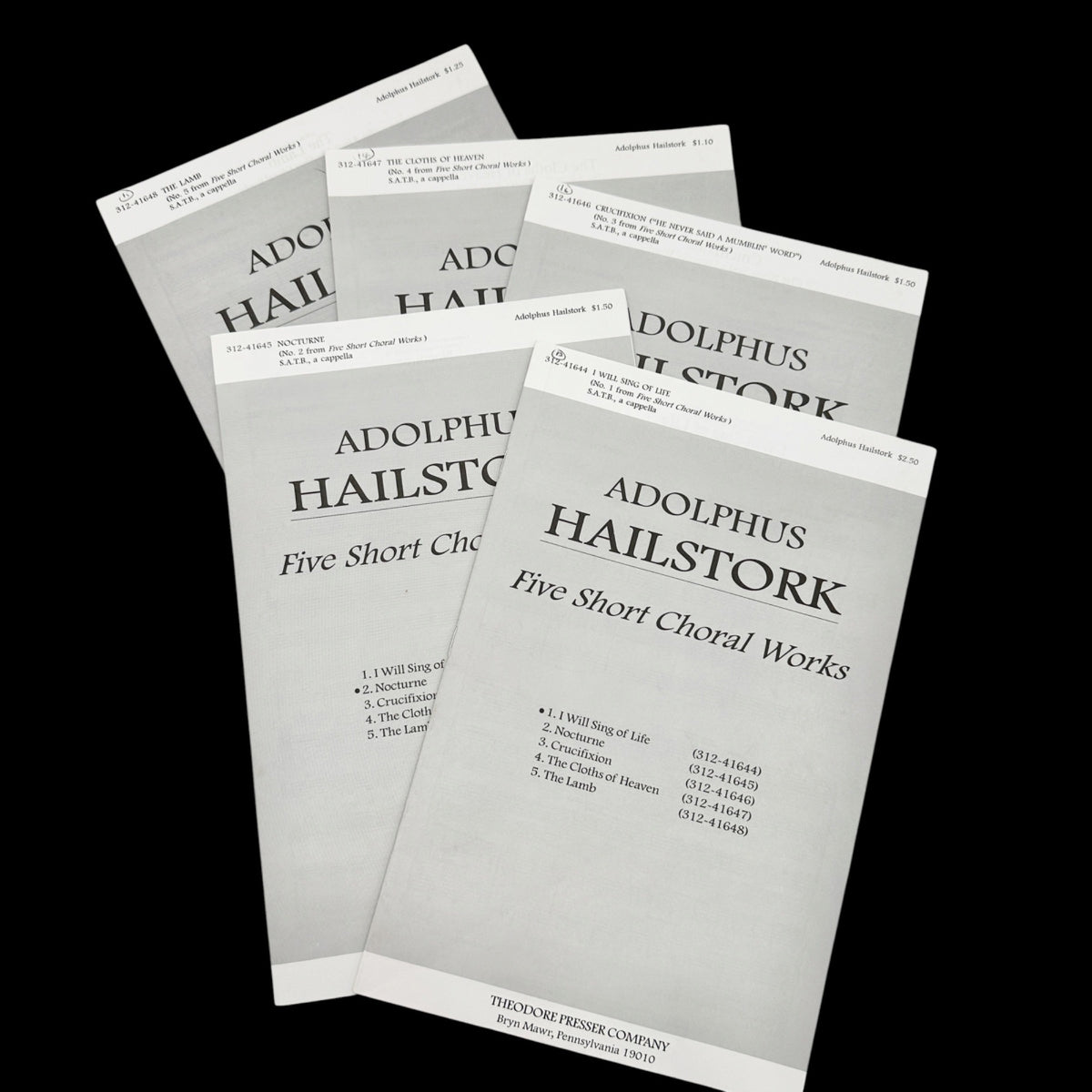 Adolphus Hailstork Five Short Choral Works SATB A Cappella Sheet Music Bundle