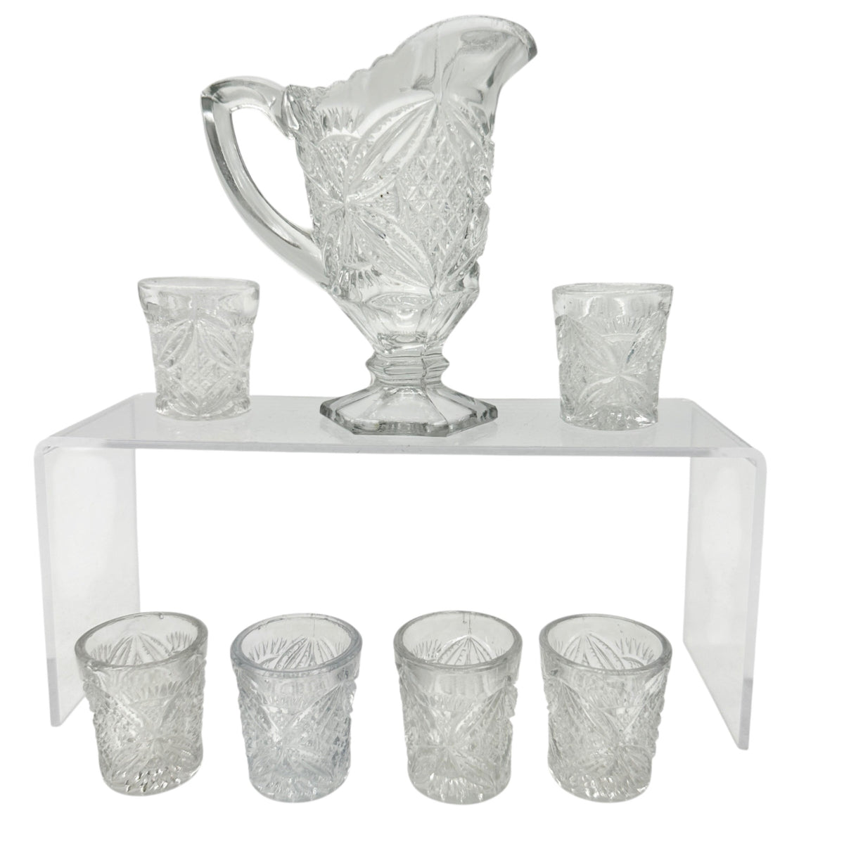 Pattee Cross Glass Pitcher 6 Tumblers Broughton No.15112 Childrens Tableware Set