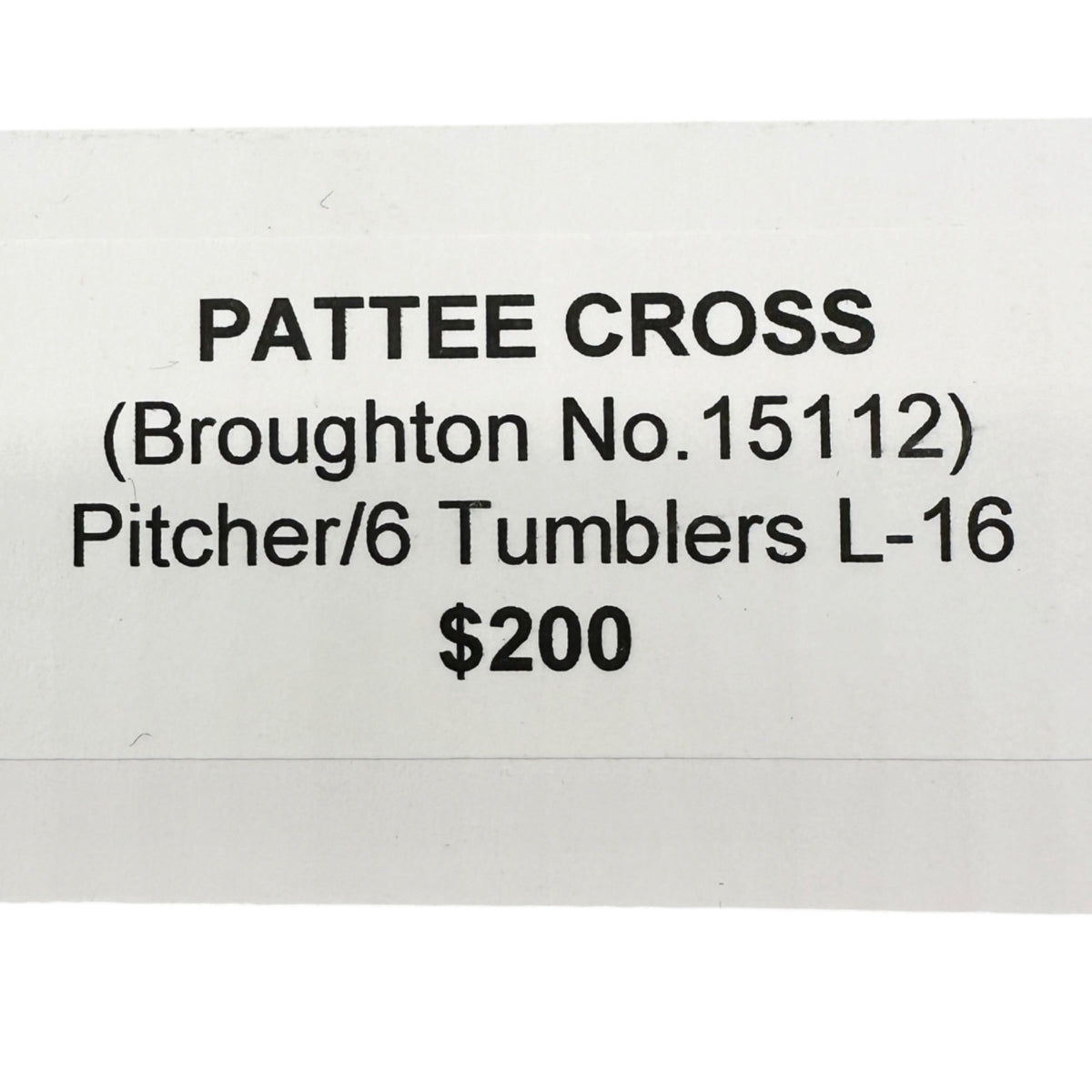 Pattee Cross Glass Pitcher 6 Tumblers Broughton No.15112 Childrens Tableware Set