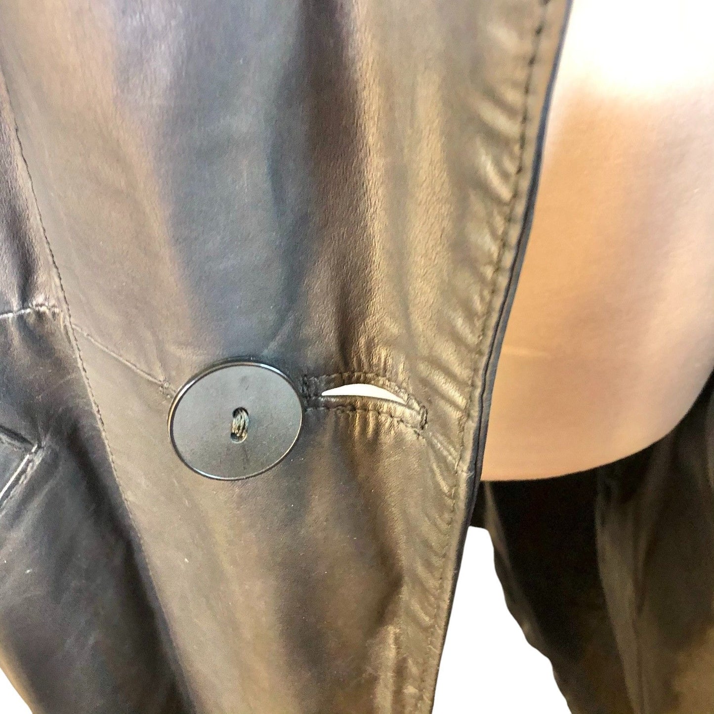 Gino di Giorgio Jacket Womens M Black Genuine Leather Short Pockets