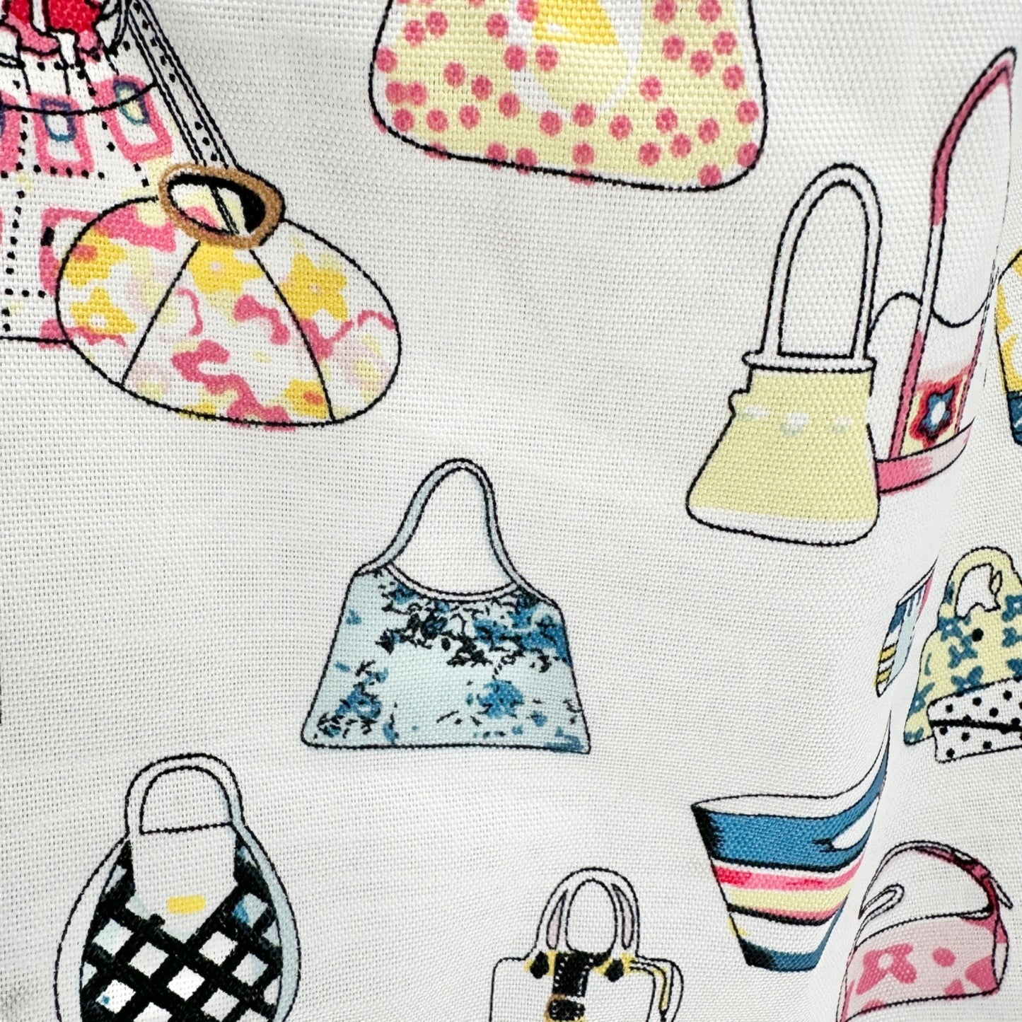 Handbag Print Canvas Tote Bag With Dual Straps and Spacious Interior 14x14x6