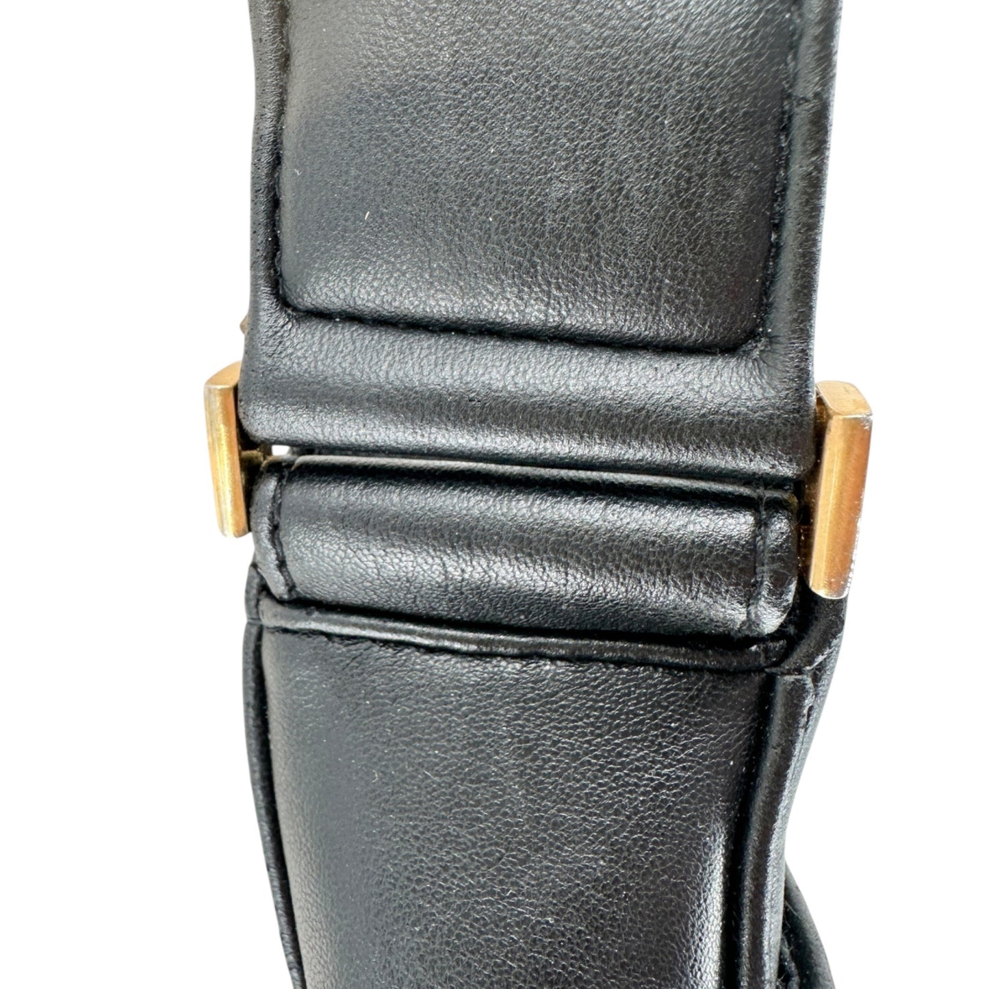 Liz Claiborne Shoulder Bag Black With Gold Accent Elegant and Functional 8x11x3