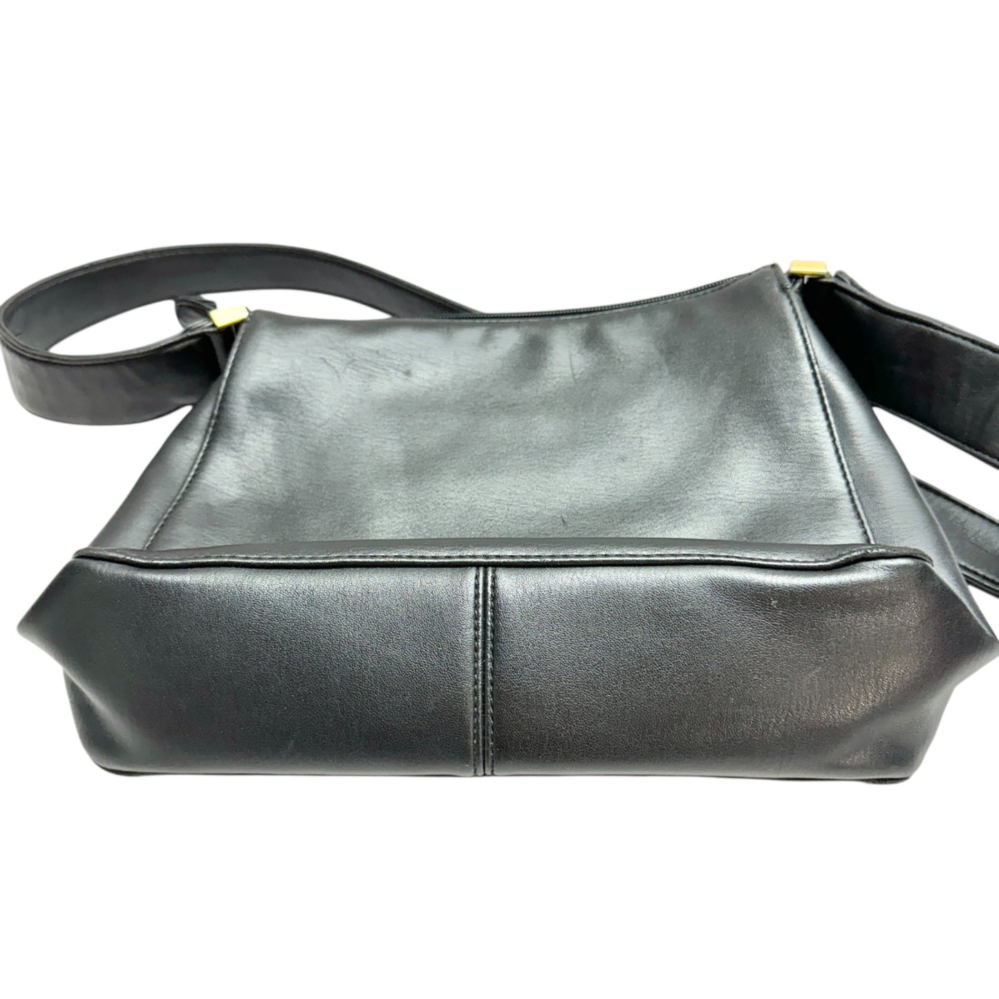 Liz Claiborne Shoulder Bag Black With Gold Accent Elegant and Functional 8x11x3
