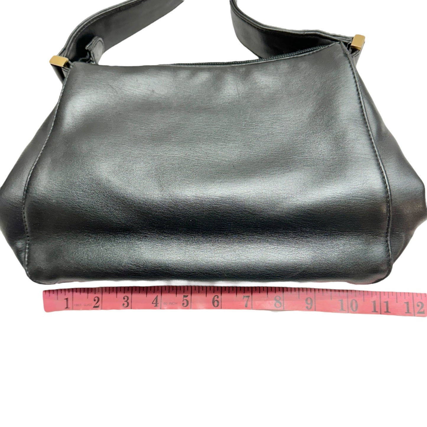 Liz Claiborne Shoulder Bag Black With Gold Accent Elegant and Functional 8x11x3