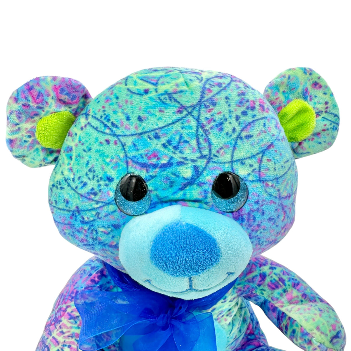 Fiesta Sitting Scribble Plush Bear Toy Blue Yellow Green Age 3+ 11x10x7