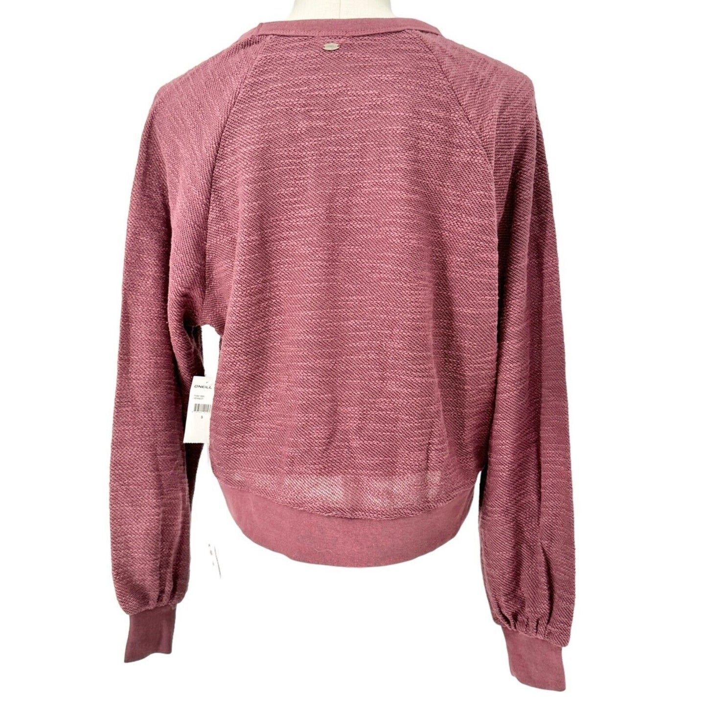 O'Neill Kennedy Top Women's Small Maroon LS Gathered Waist Cut-Out V-neck NWT