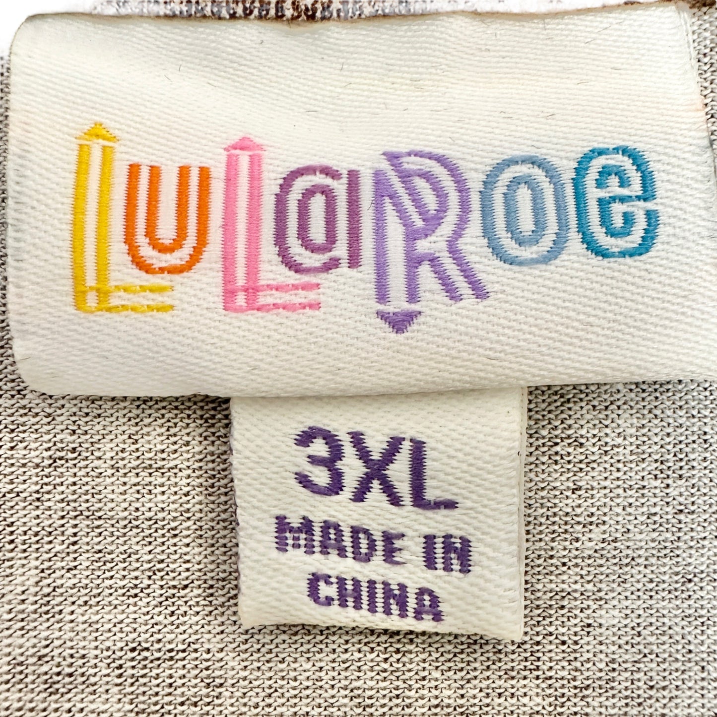 LuLaRoe Top Unisex Hudson 3XL Brown White Deer Heads LS Crew Neck Hi Low Hem EUC