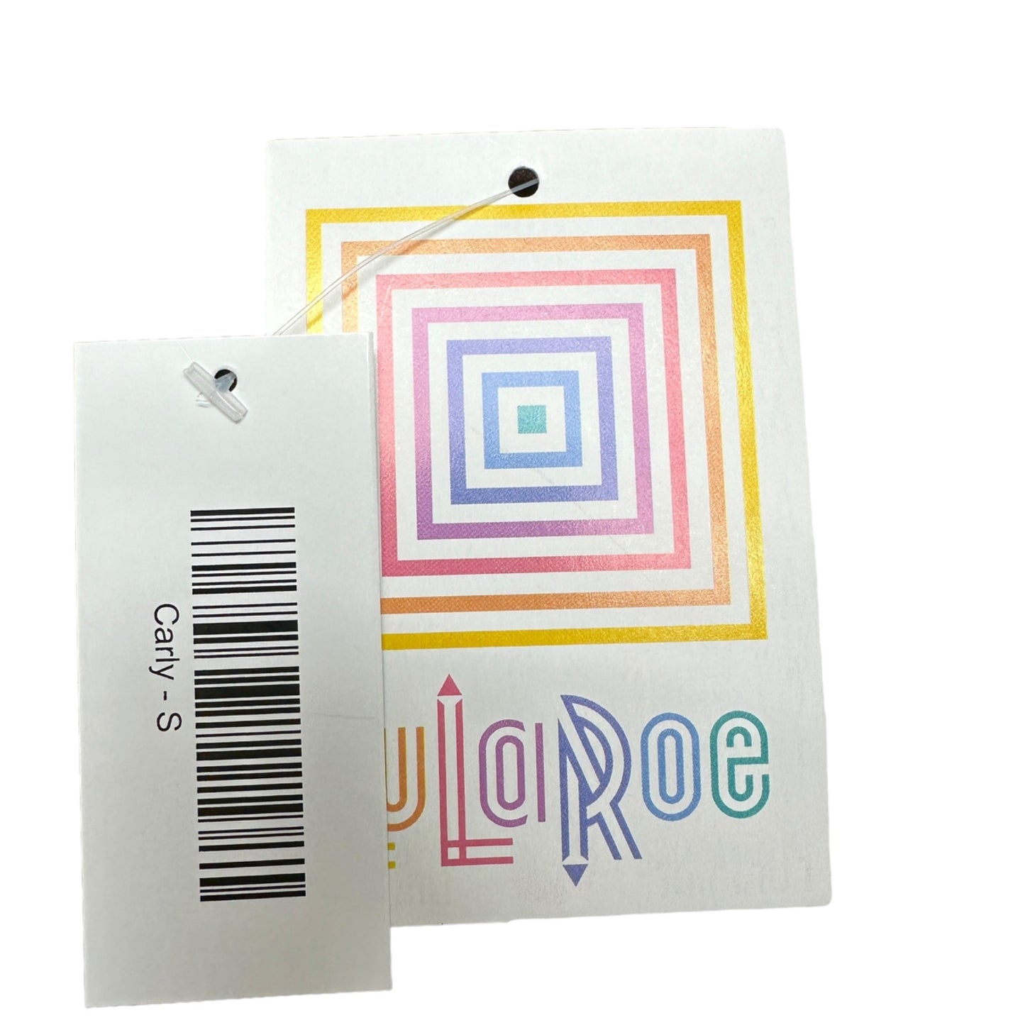 LuLaRoe Retired Carly Dress S Black Brown Print SS Hi-Low Hem NWT