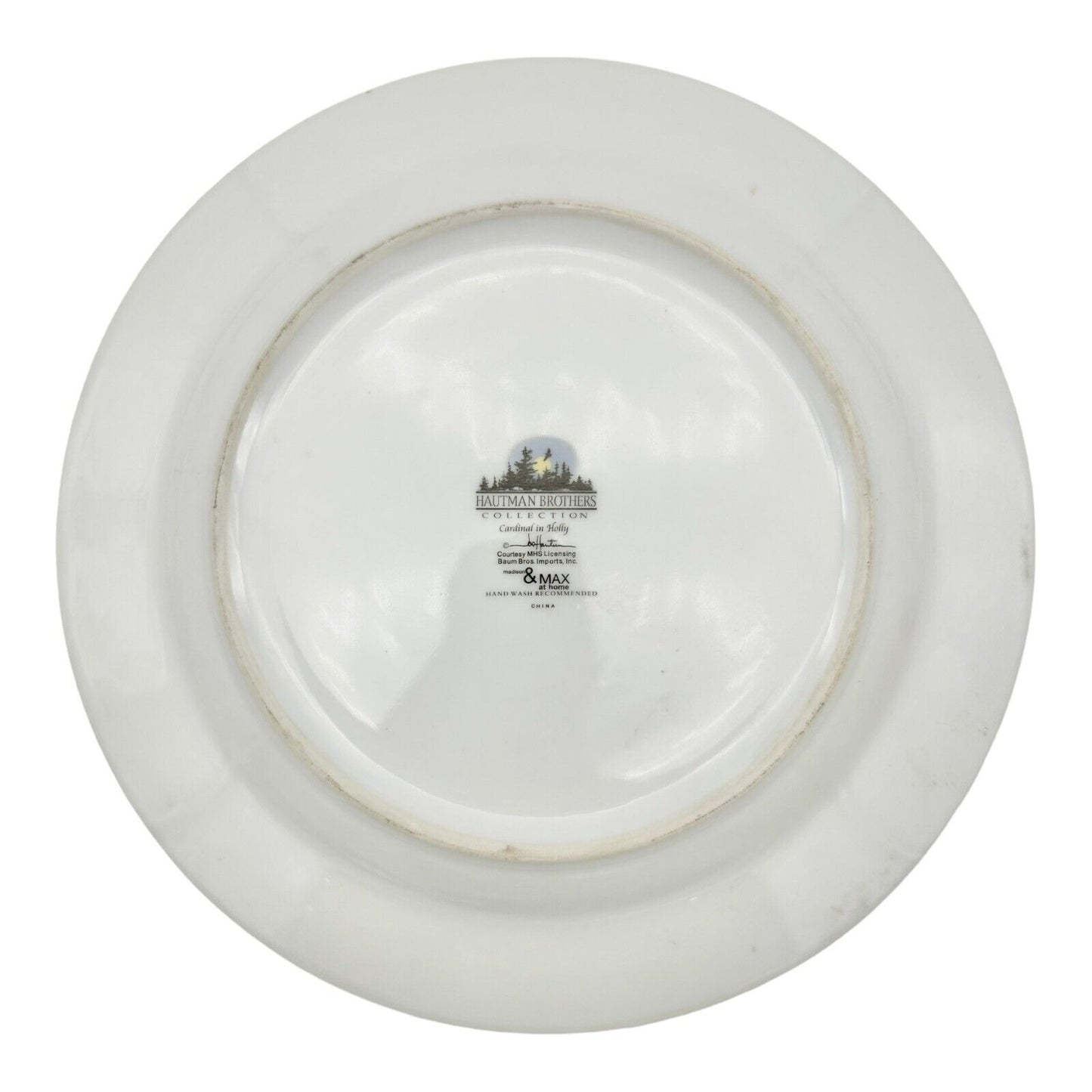 Hautman Bros Collection Christmas Cardinal in Holly China Pie Plate & Server