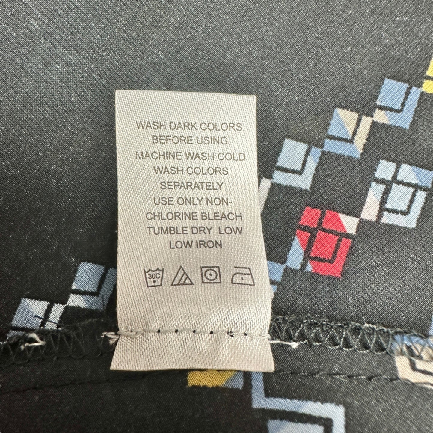 Denim 24/7 2pc Maxi Dress Womens 28W Black with Multicolor Geometric Pattern