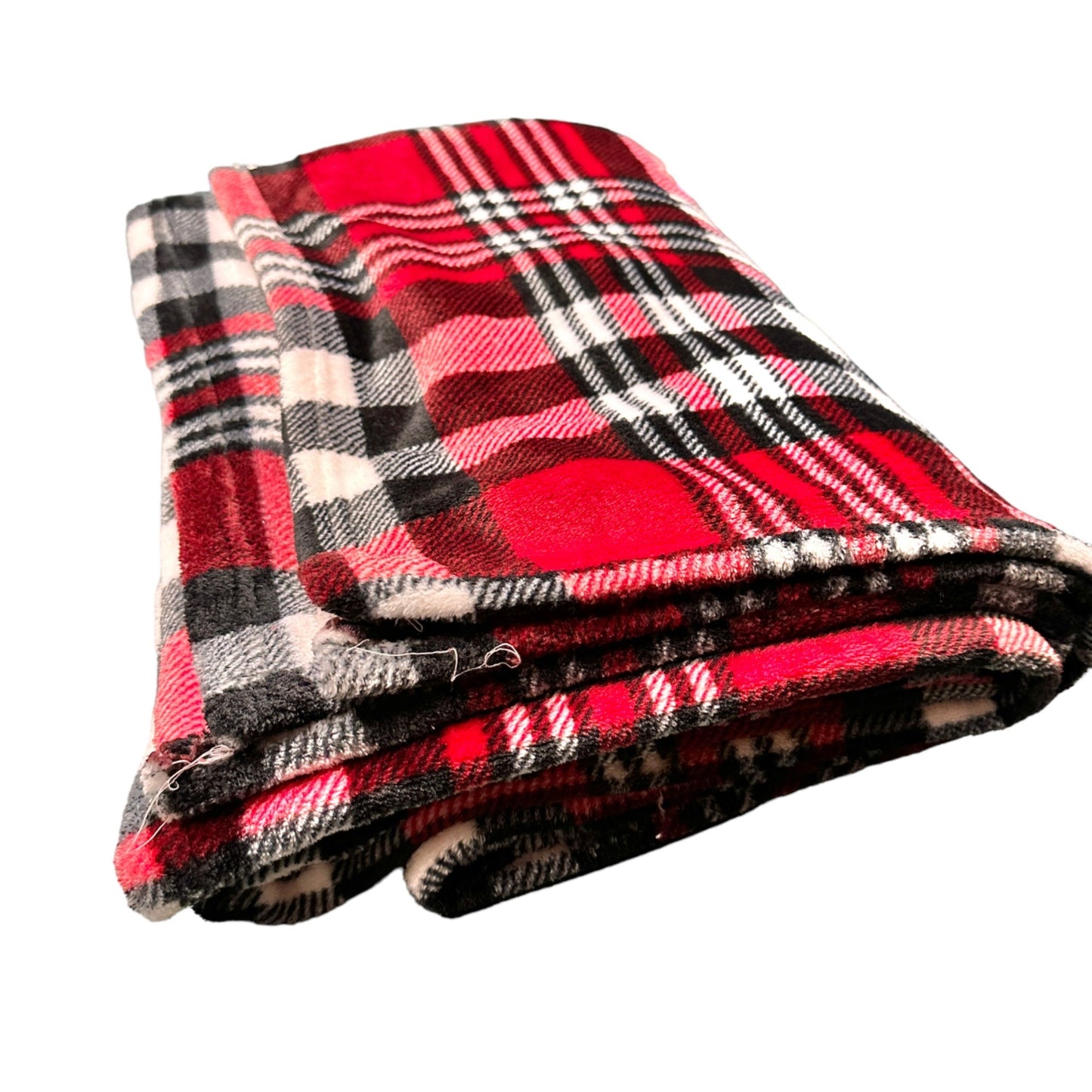 Elle Decor Throw Blanket 72x47 Red Black Plaid Deer Head Embellishment Soft