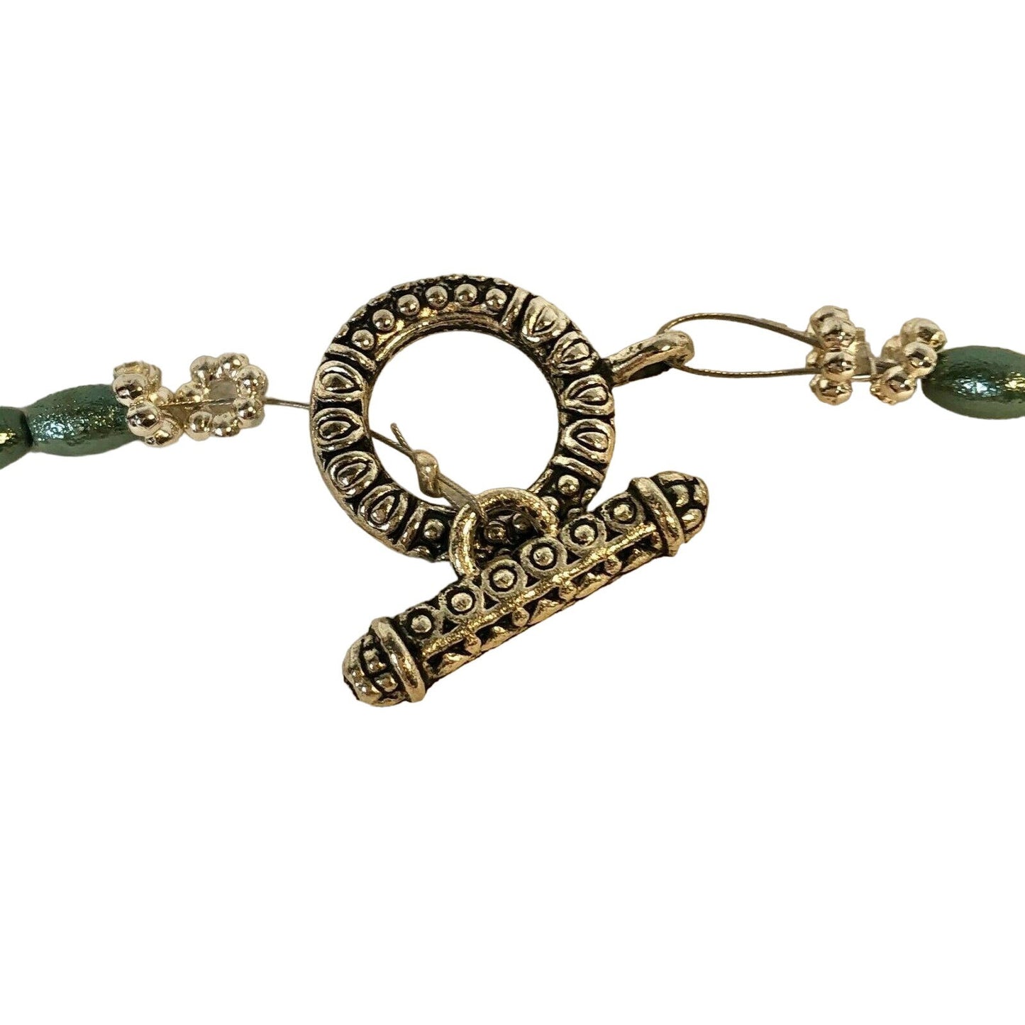 Handcrafted Necklace Mint Green & Silver Beads Simple Elegant Beautiful NEW