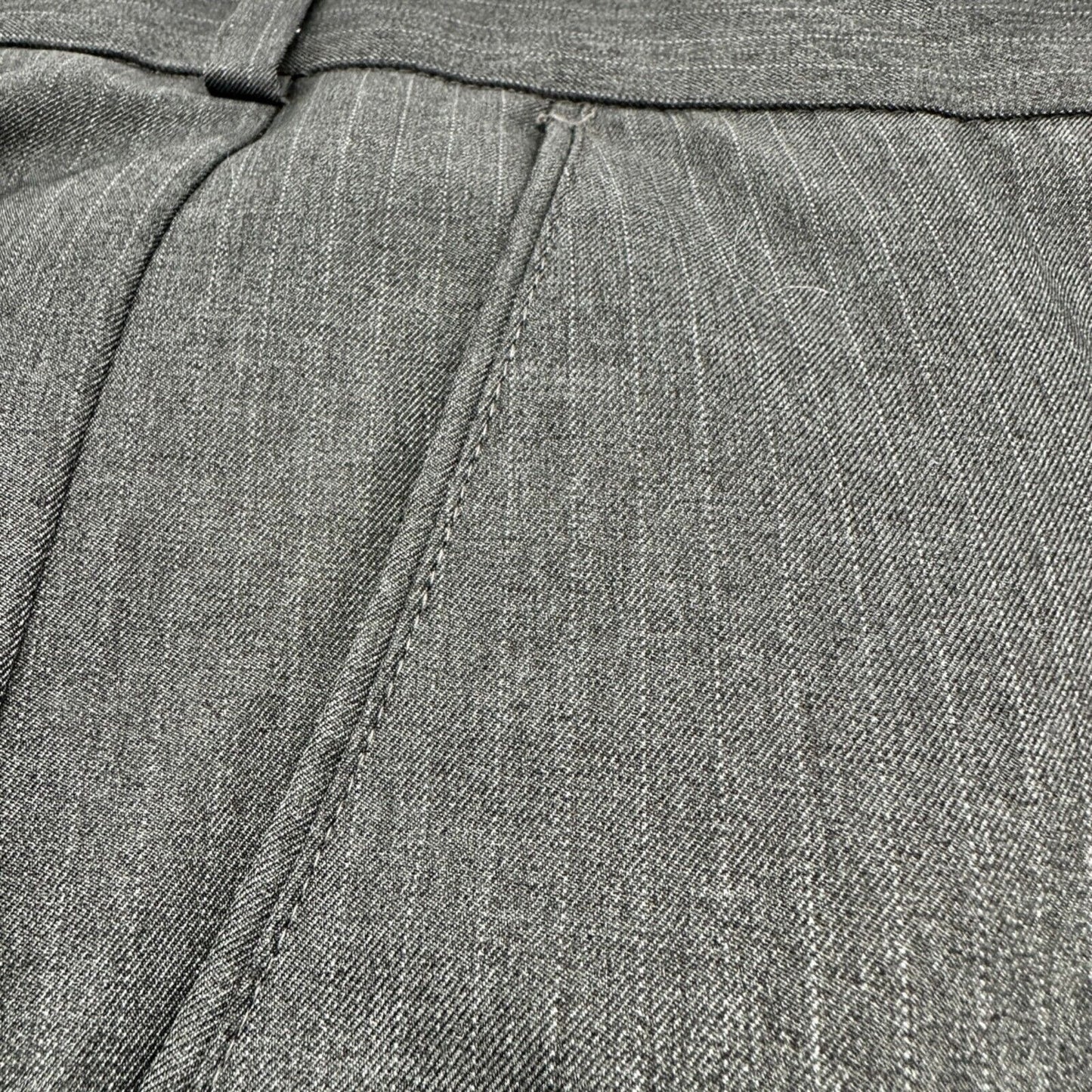 Van Heusen Mens Gray Pinstripe Dress Pants 40x30 Flat Front