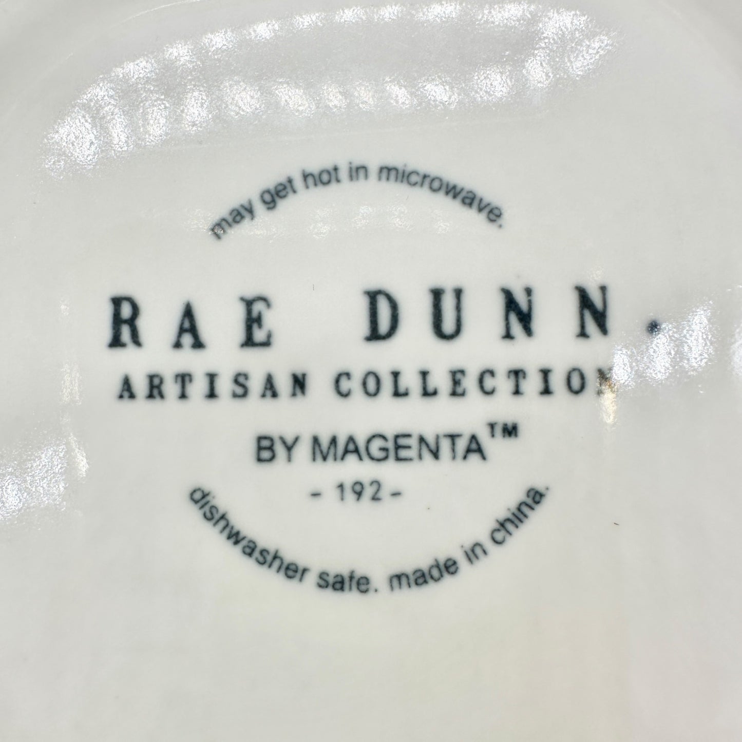 Rae Dunn Artisan Collection 20 oz Mug BOSSY White Black Letter Orange Inside NEW