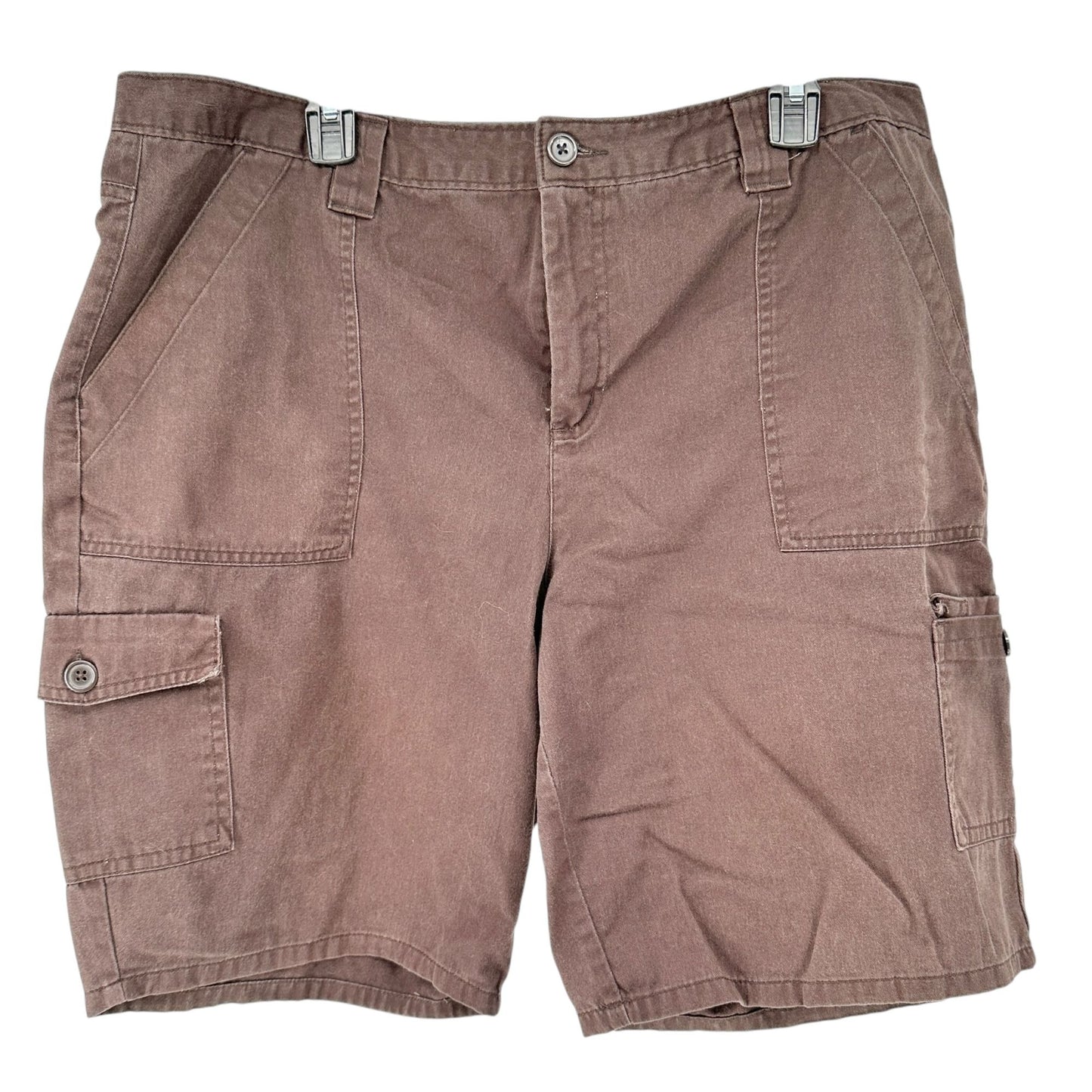 Basic Editions Cargo Shorts Womens XL Brown Cotton Polyester