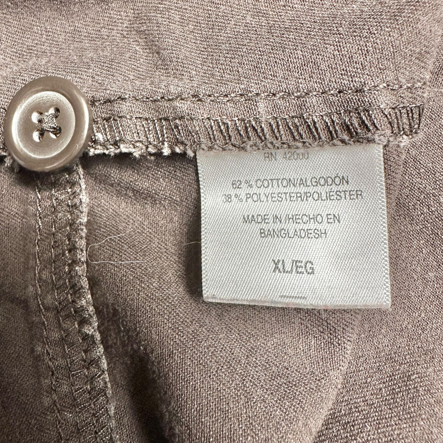 Basic Editions Cargo Shorts Womens XL Brown Cotton Polyester
