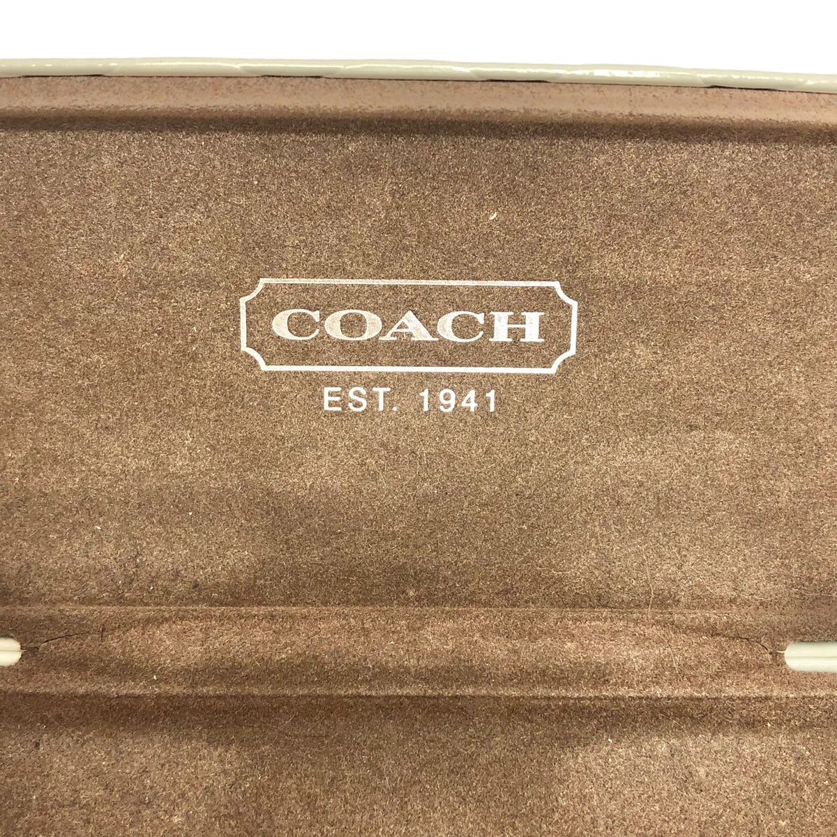 Coach Authentic White Eyeglass Case 7" long hard shell Preowned