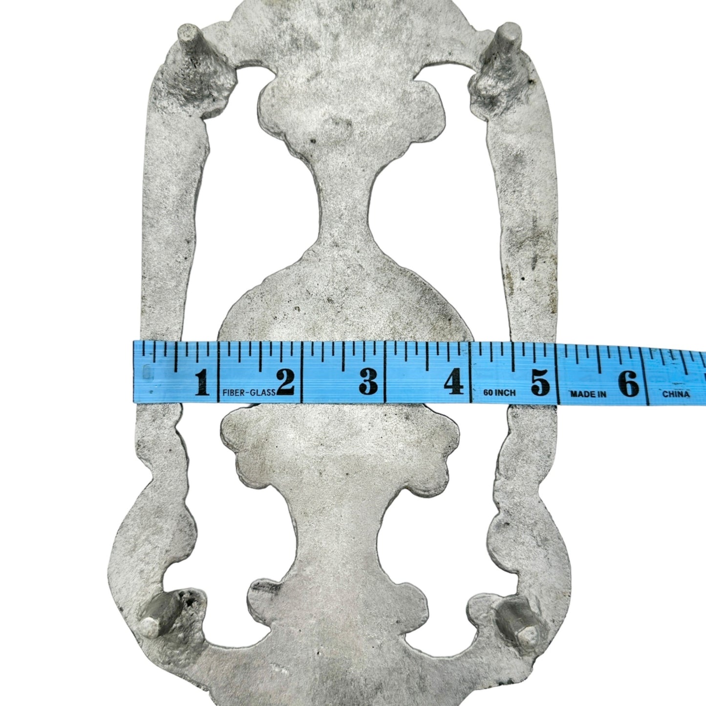 Set of 2 Ornate Trivets 10.5 x 5 Silver Scrollwork