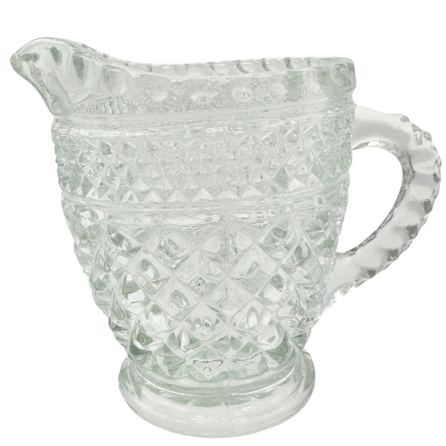 Anchor Hocking Wexford Creamer Pitcher Clear Glass 4.5 inches Tall Vintage