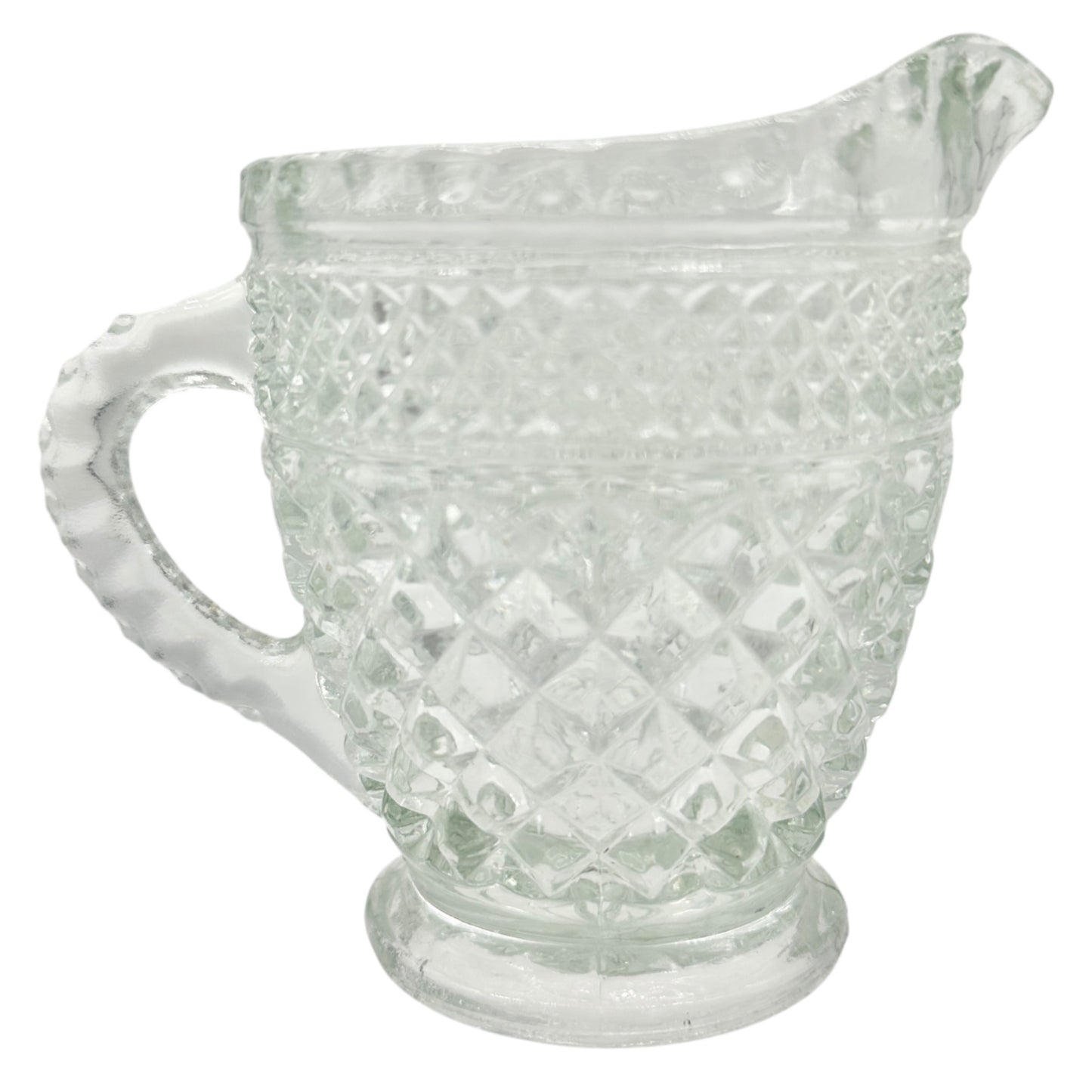 Anchor Hocking Wexford Creamer Pitcher Clear Glass 4.5 inches Tall Vintage