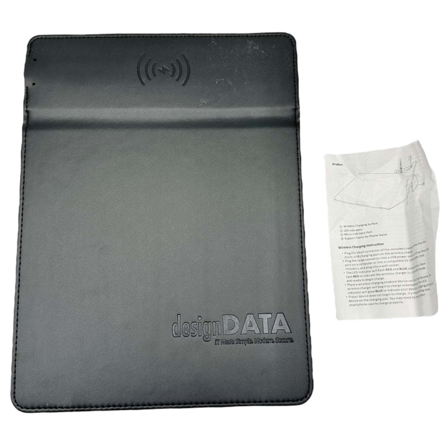 Accord Mouse Pad With Kickstand and Wireless Charger 11.5x9.5 Black