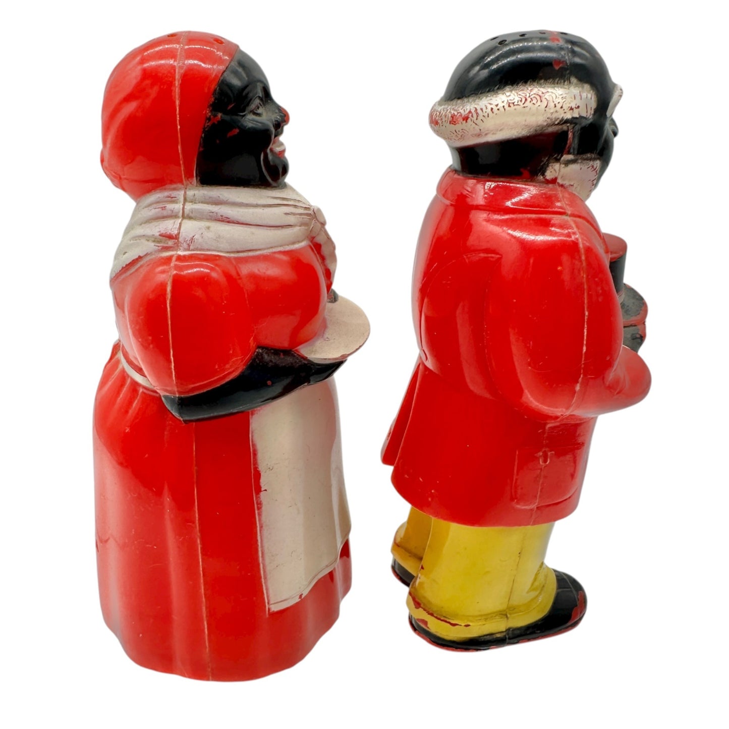 Black Americana Aunt Jemima and Uncle Mose Salt and Pepper Shakers Plastic 1950s